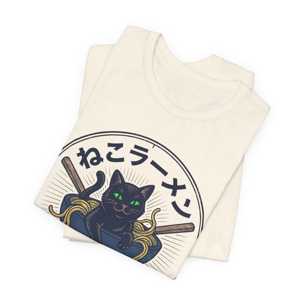 Black Cat Ramen Bowl Tee | Late Night Noodles