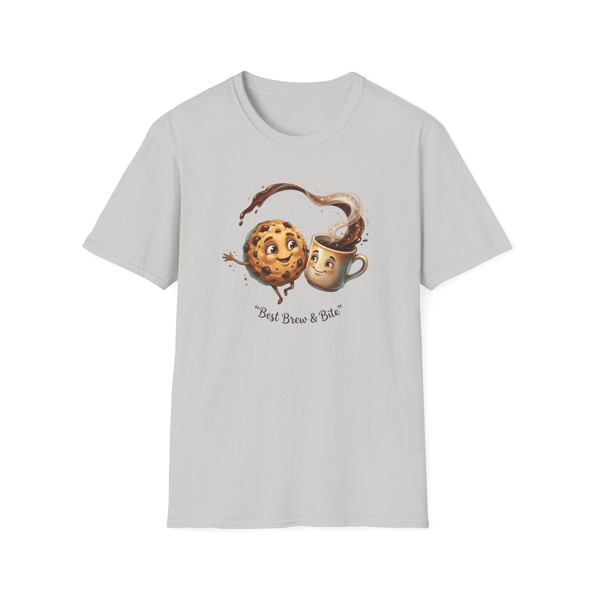 Cookie and Coffee Cartoon T-Shirt | Cute Food Illustration
