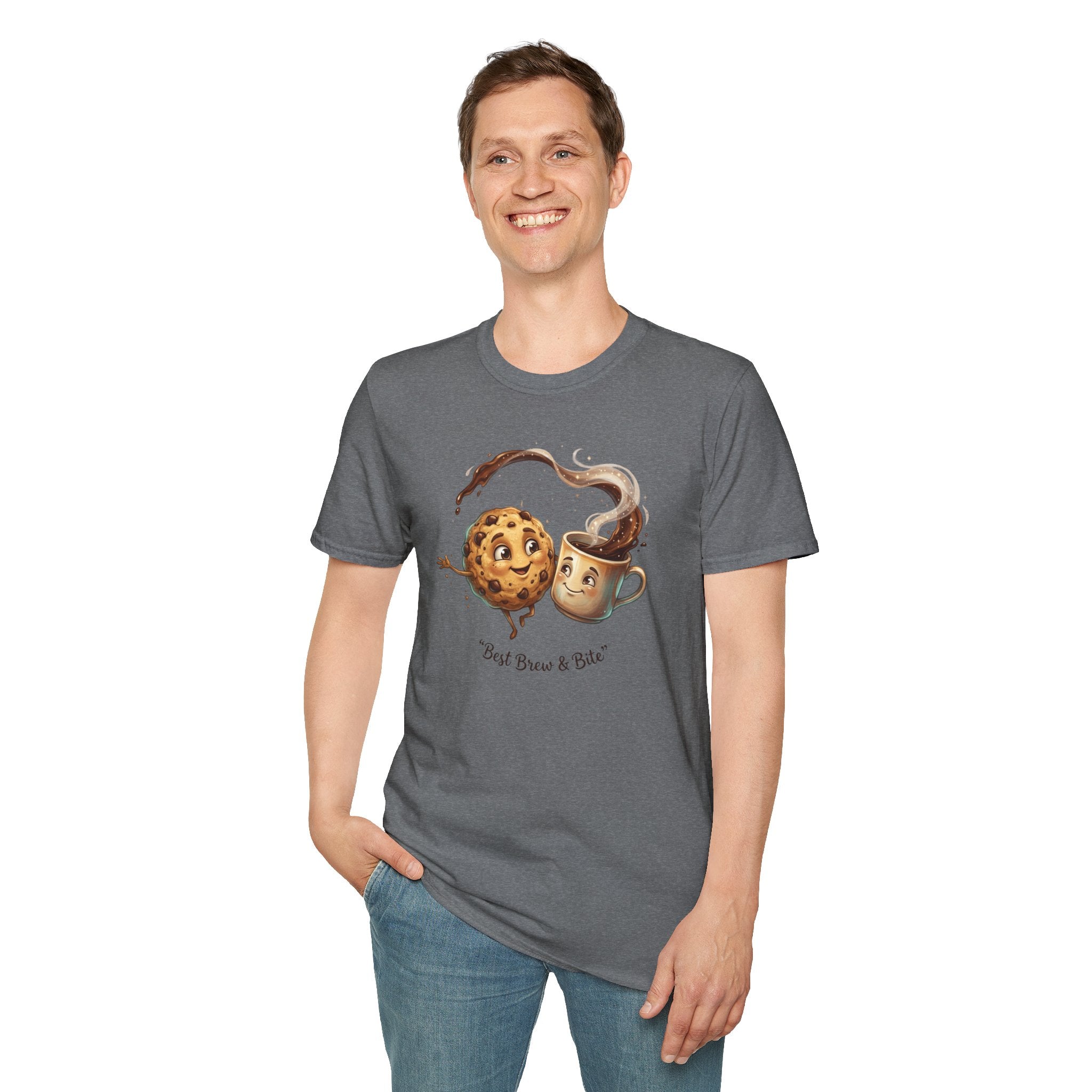 Cookie and Coffee Cartoon T-Shirt | Cute Food Illustration