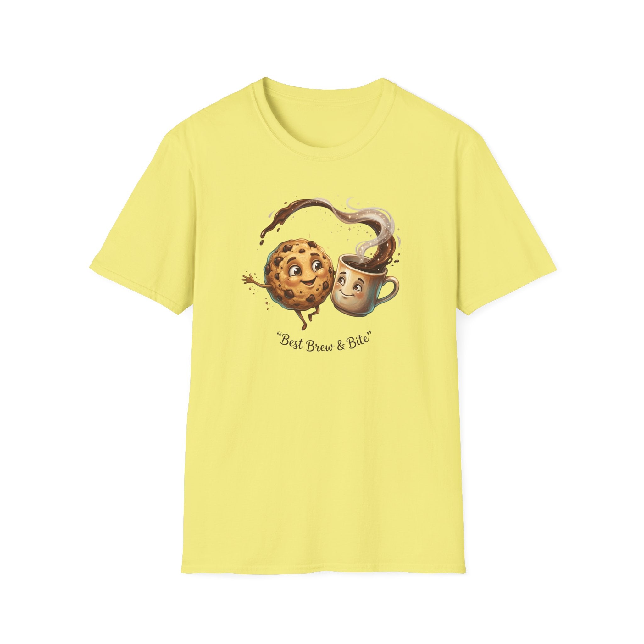 Cookie and Coffee Cartoon T-Shirt | Cute Food Illustration