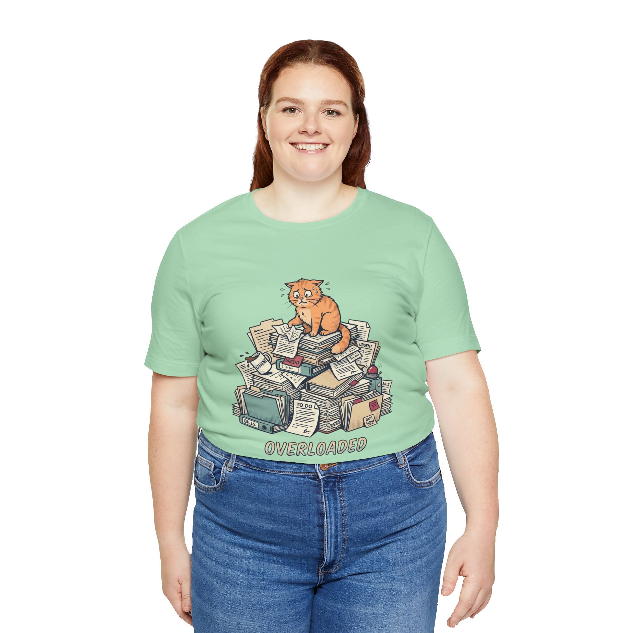 Overloaded Cat/Tee | Funny Cat Graphic T-Shirt