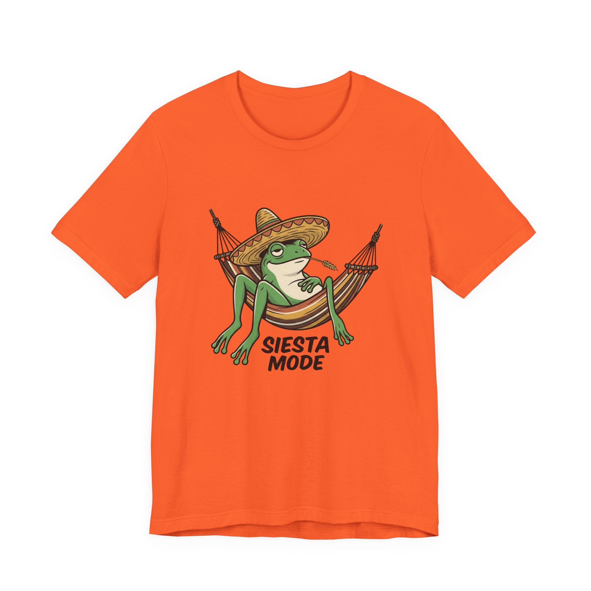 Siesta Mode Frog hammock T-Shirt | Relaxing Sombrero frog tee