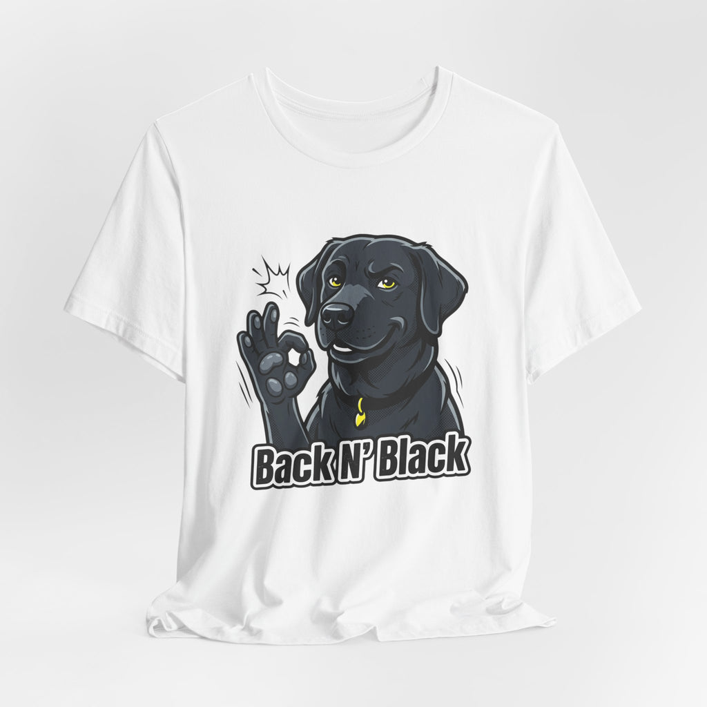 Back N' Black Black Lab Dog Tee | Labrador Illustration, Funny Paw OK Design