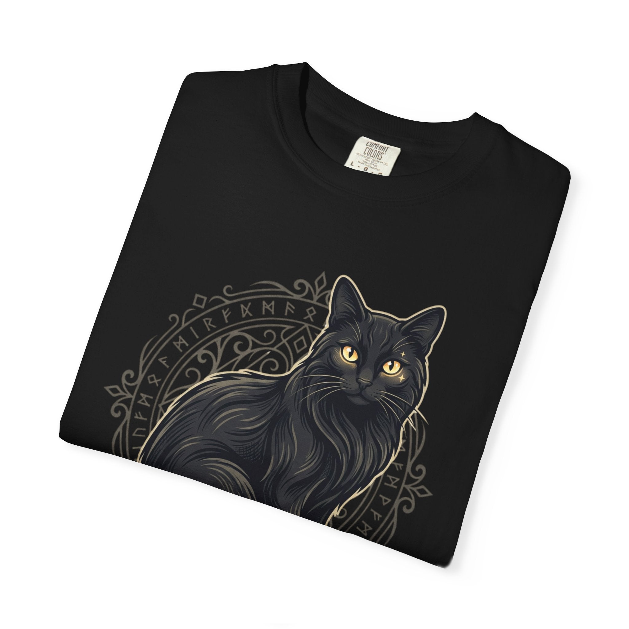 Hello Darkness My Old Friend black cat T-Shirt | Gothic Cat Tee
