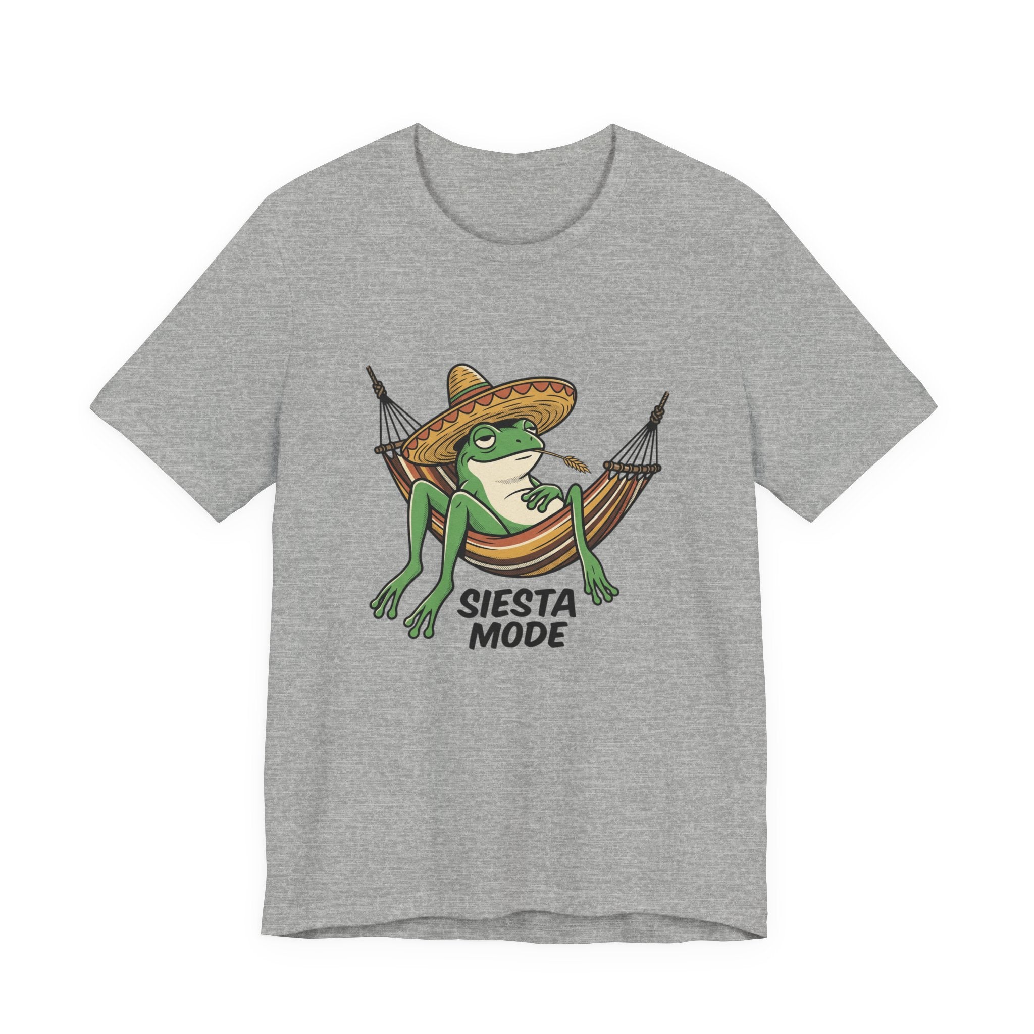 Siesta Mode Frog hammock T-Shirt | Relaxing Sombrero frog tee