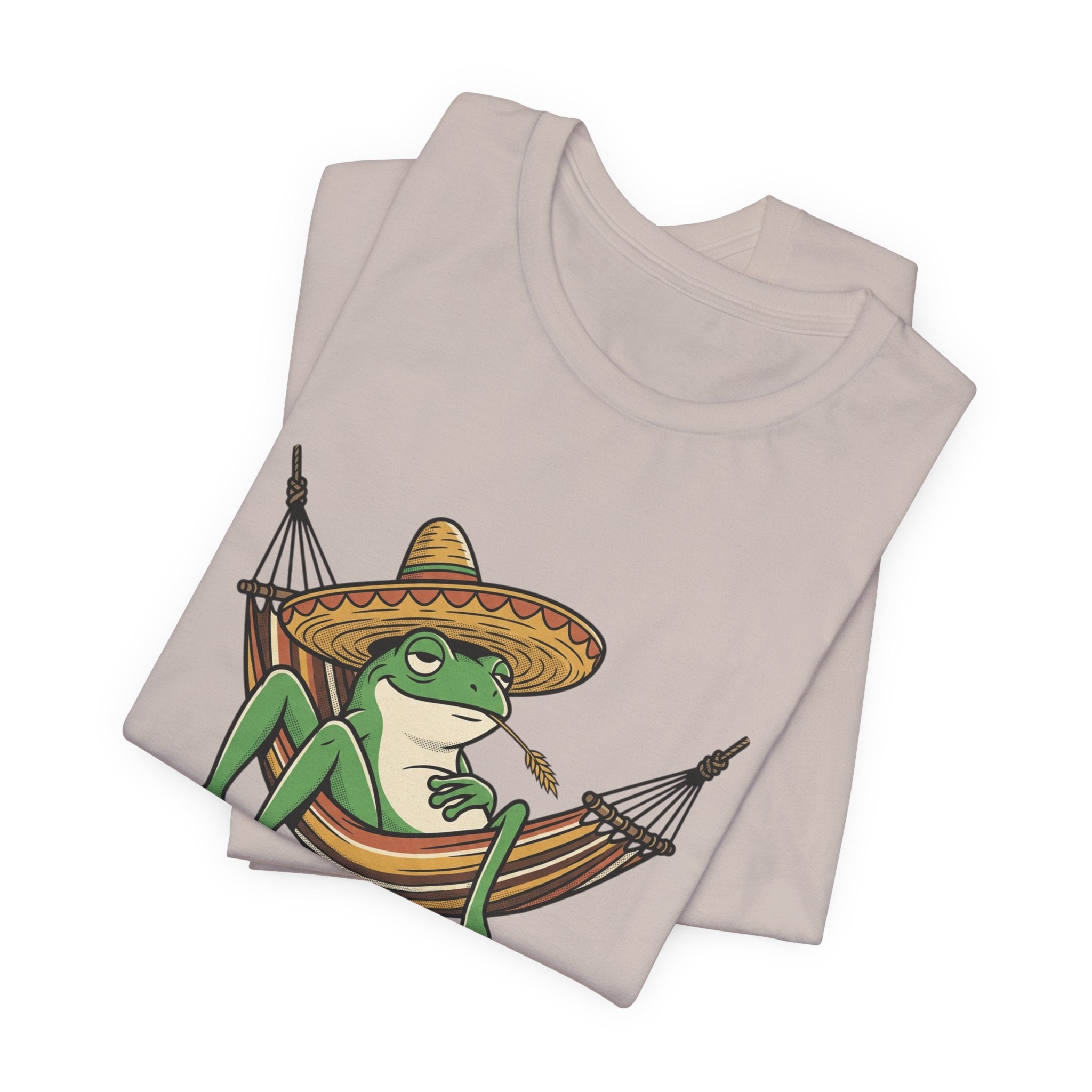 Siesta Mode Frog hammock T-Shirt | Relaxing Sombrero frog tee