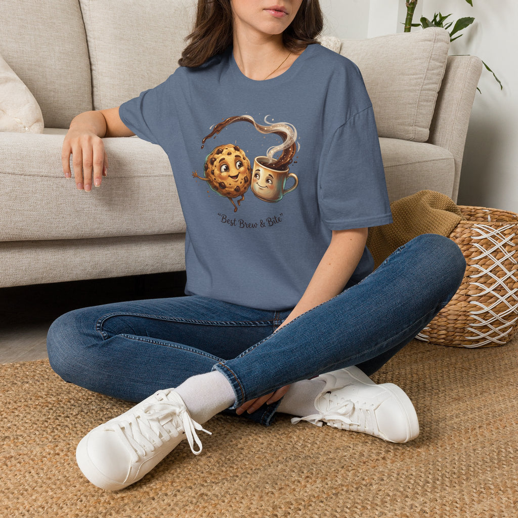 Cookie and Coffee Cartoon T-Shirt | Cute Food Illustration