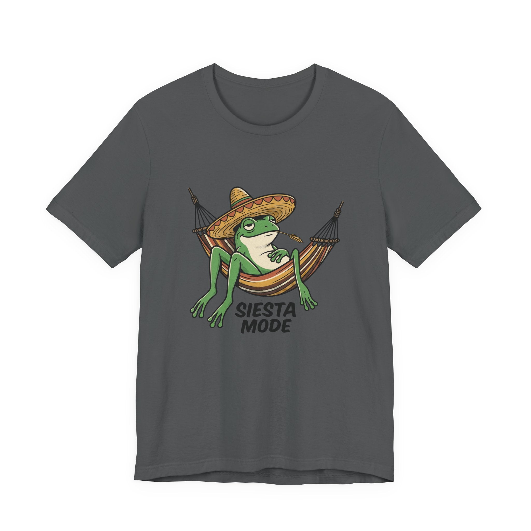 Siesta Mode Frog hammock T-Shirt | Relaxing Sombrero frog tee