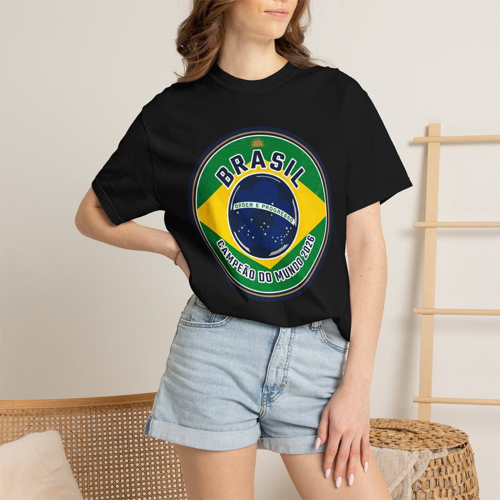 Brasil Flag Emblem T-Shirt | Brazil Campeonato do Mundo 2022