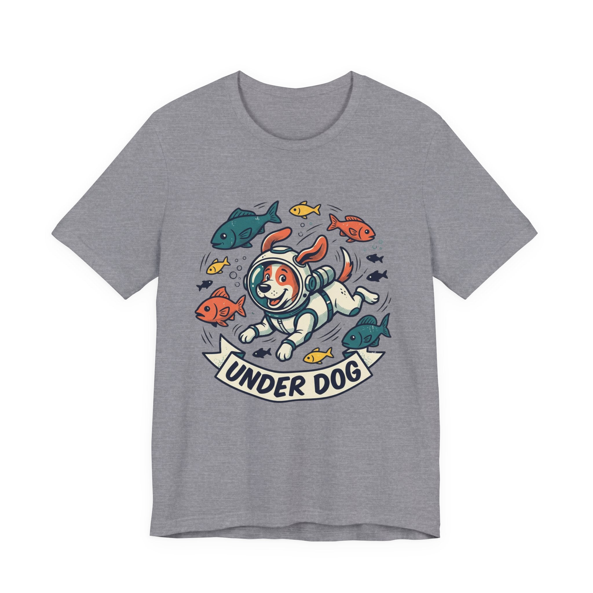 Under Dog scuba diver dog tee, fish, vintage cartoon