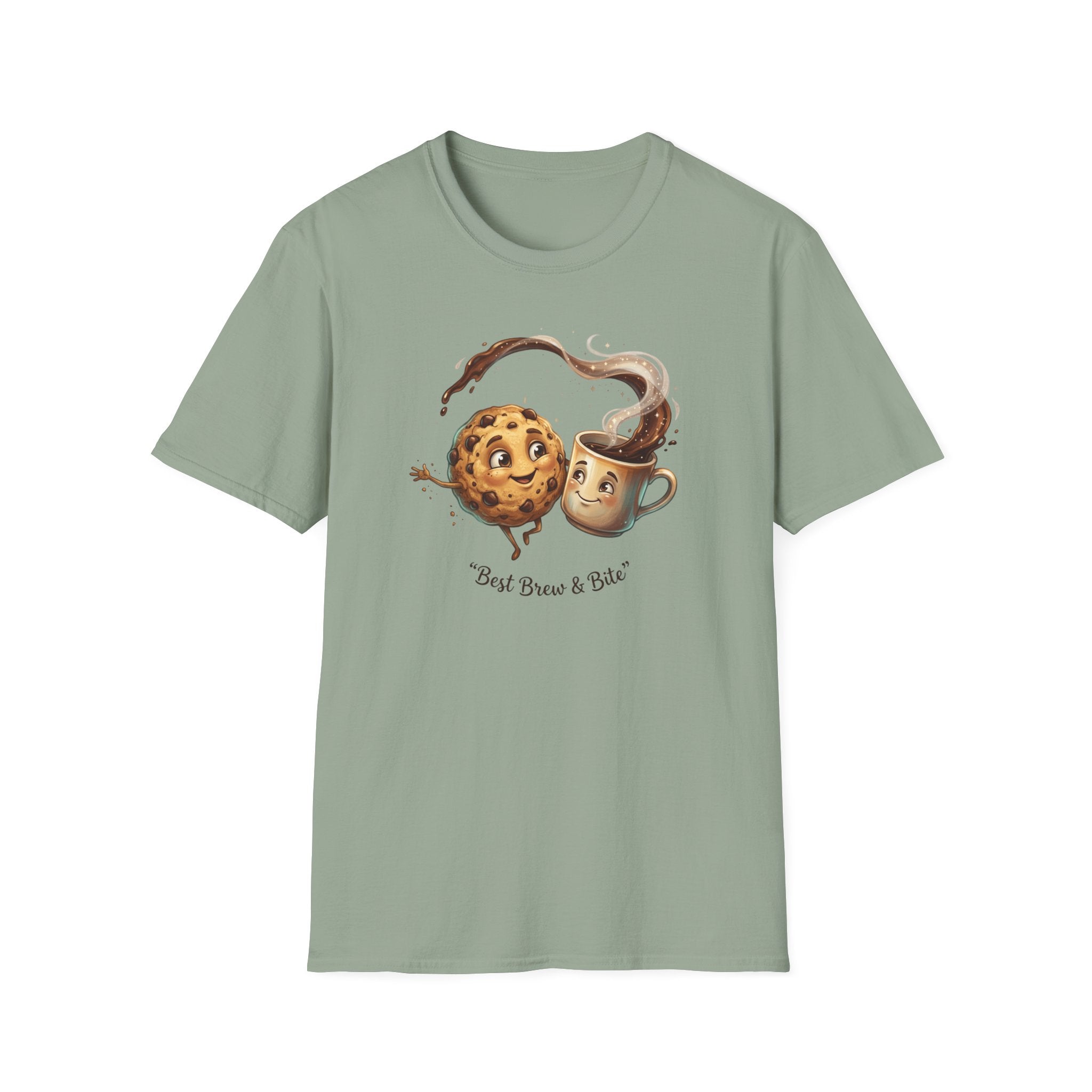 Cookie and Coffee Cartoon T-Shirt | Cute Food Illustration
