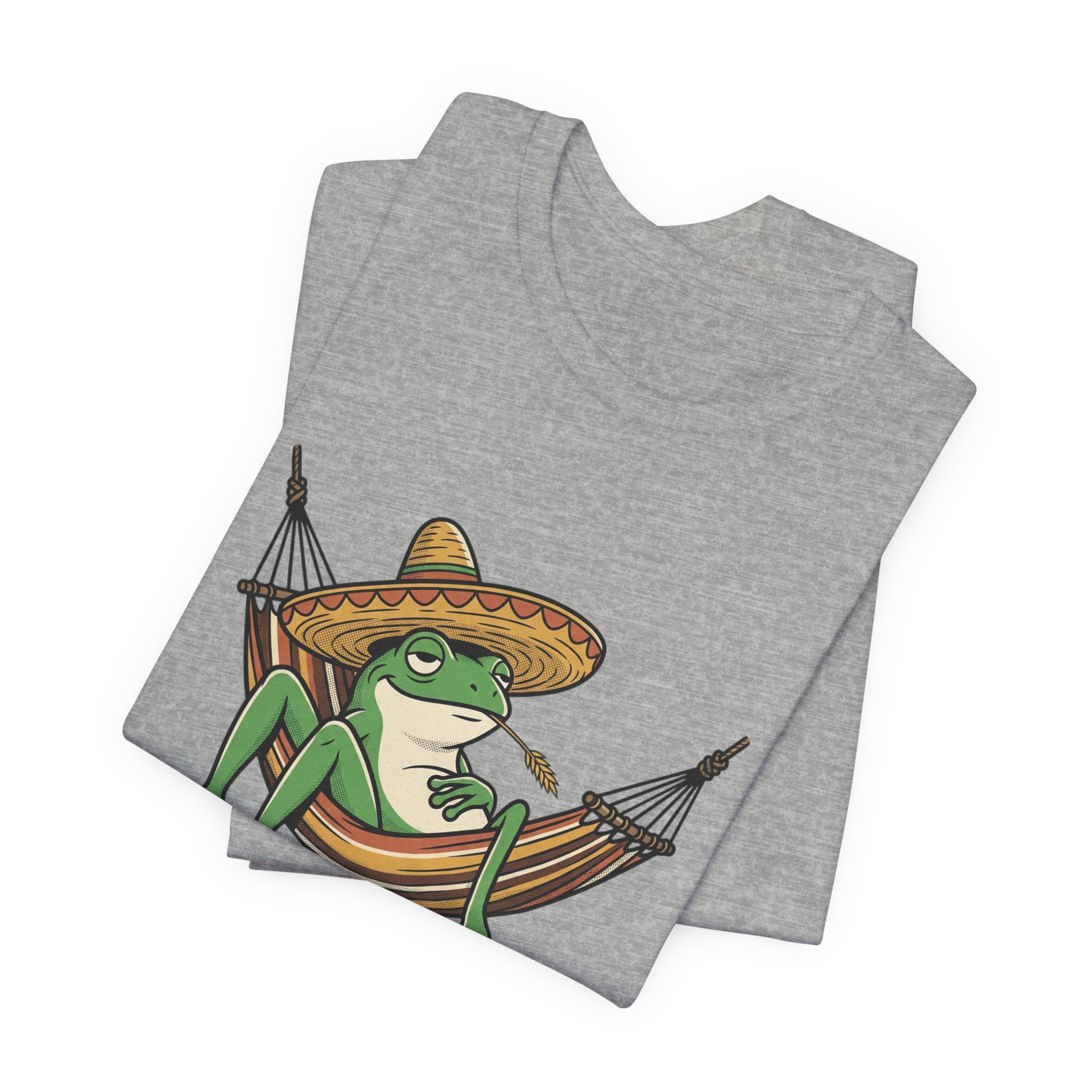 Siesta Mode Frog hammock T-Shirt | Relaxing Sombrero frog tee