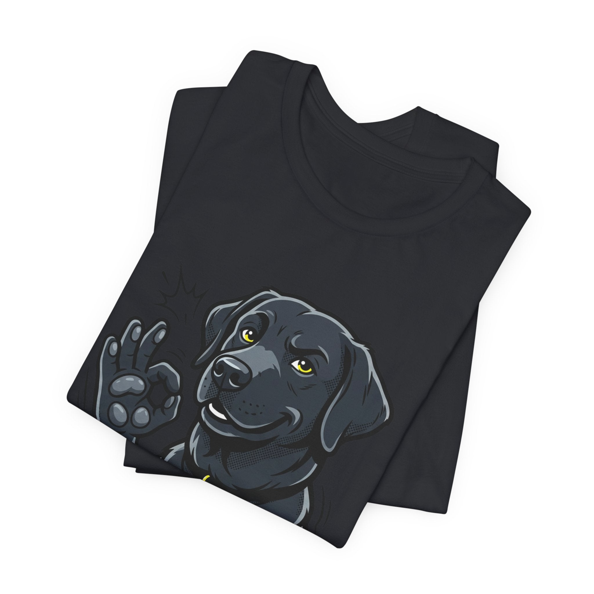 Back N' Black Black Lab Dog Tee | Labrador Illustration, Funny Paw OK Design