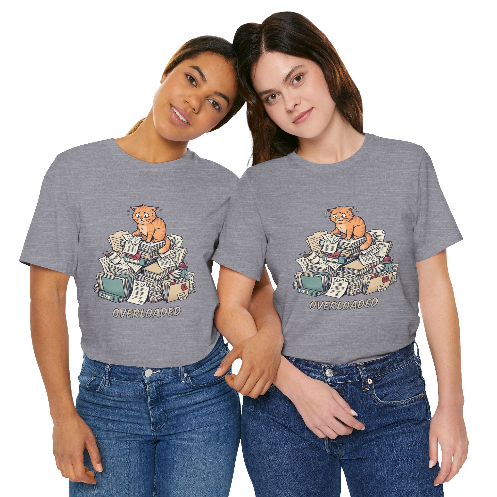 Overloaded Cat/Tee | Funny Cat Graphic T-Shirt