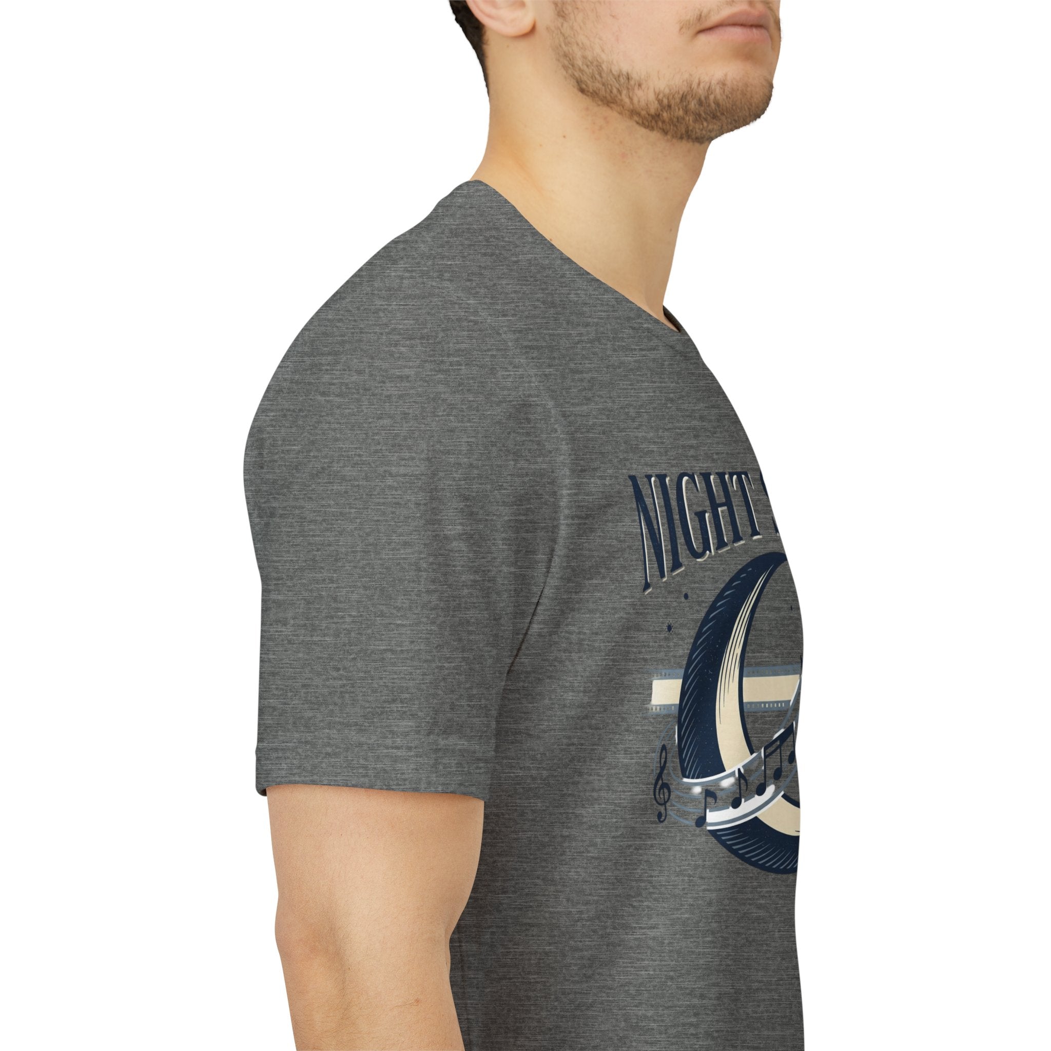 Night Songs crescent moon with musical notes T-Shirt | music tee