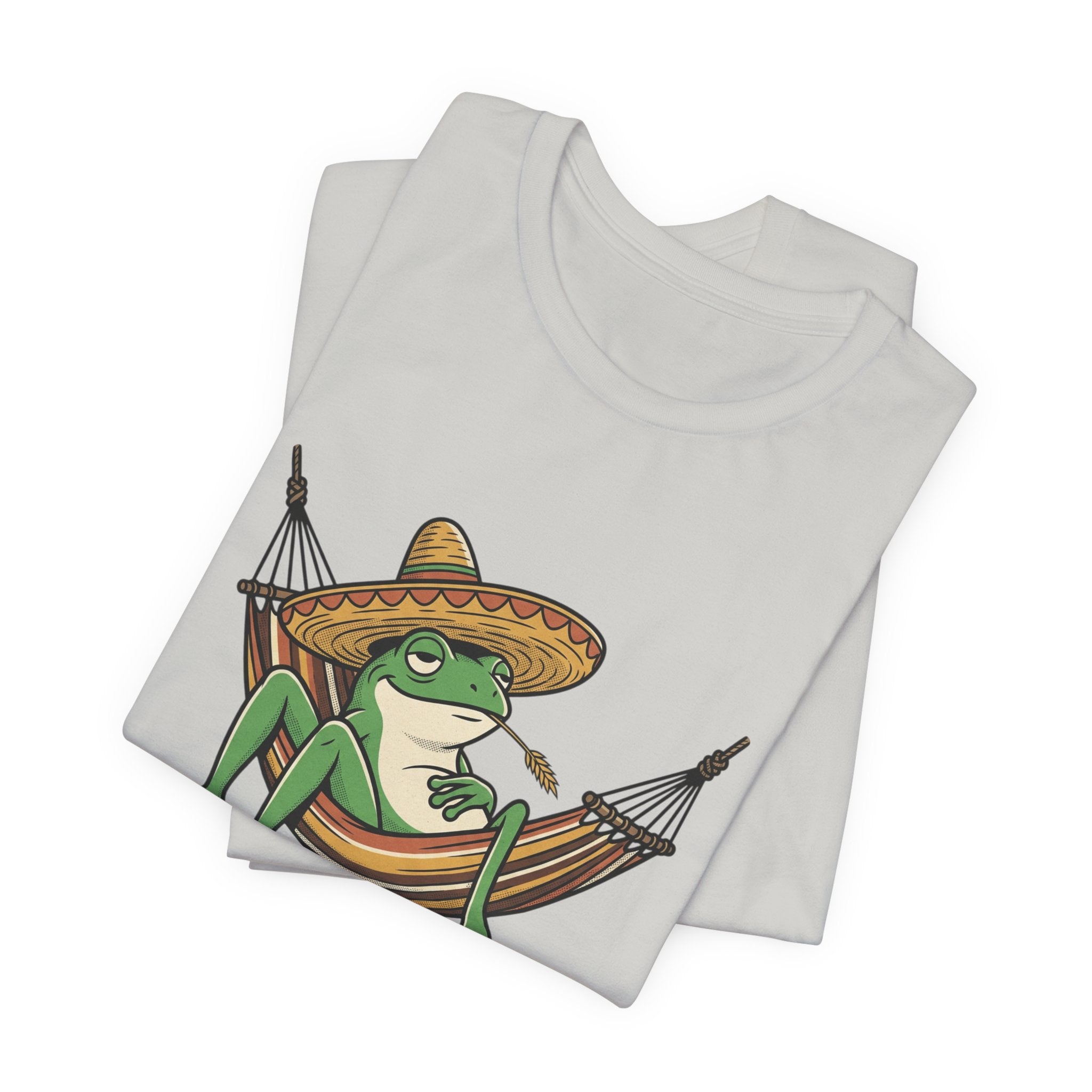 Siesta Mode Frog hammock T-Shirt | Relaxing Sombrero frog tee