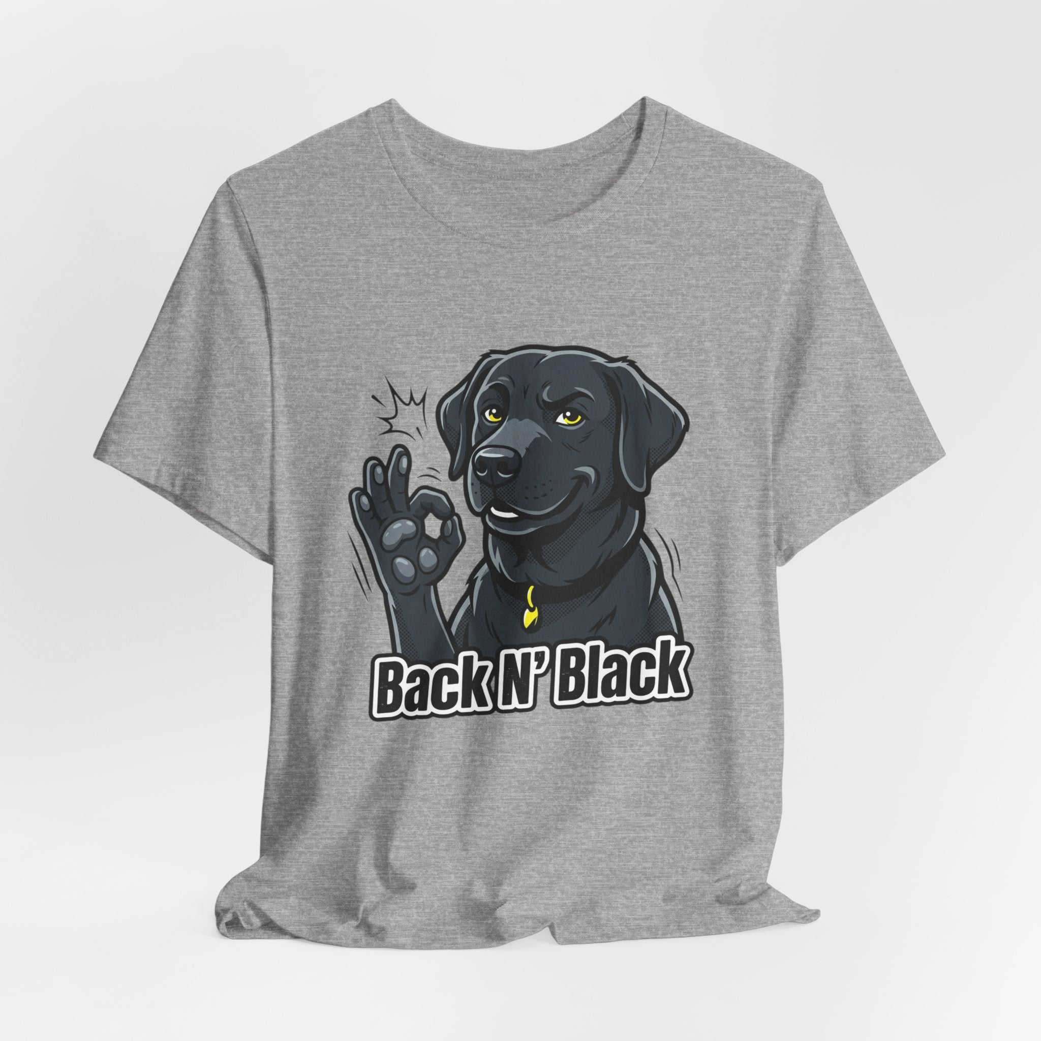 Back N' Black Black Lab Dog Tee | Labrador Illustration, Funny Paw OK Design