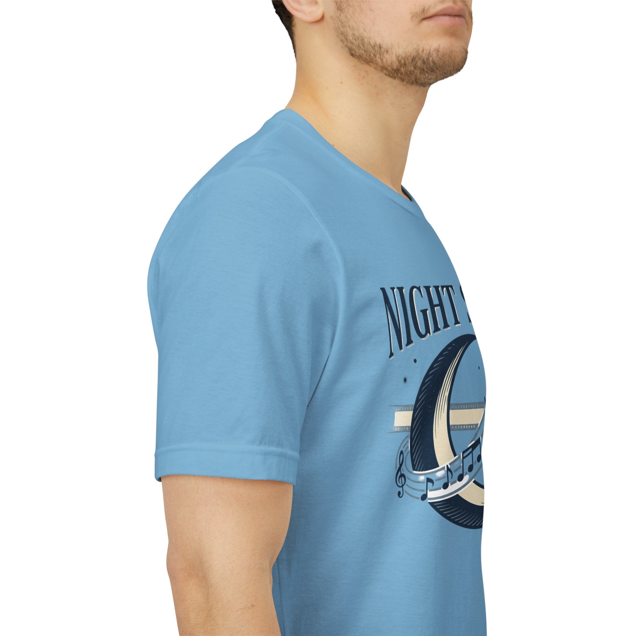 Night Songs crescent moon with musical notes T-Shirt | music tee