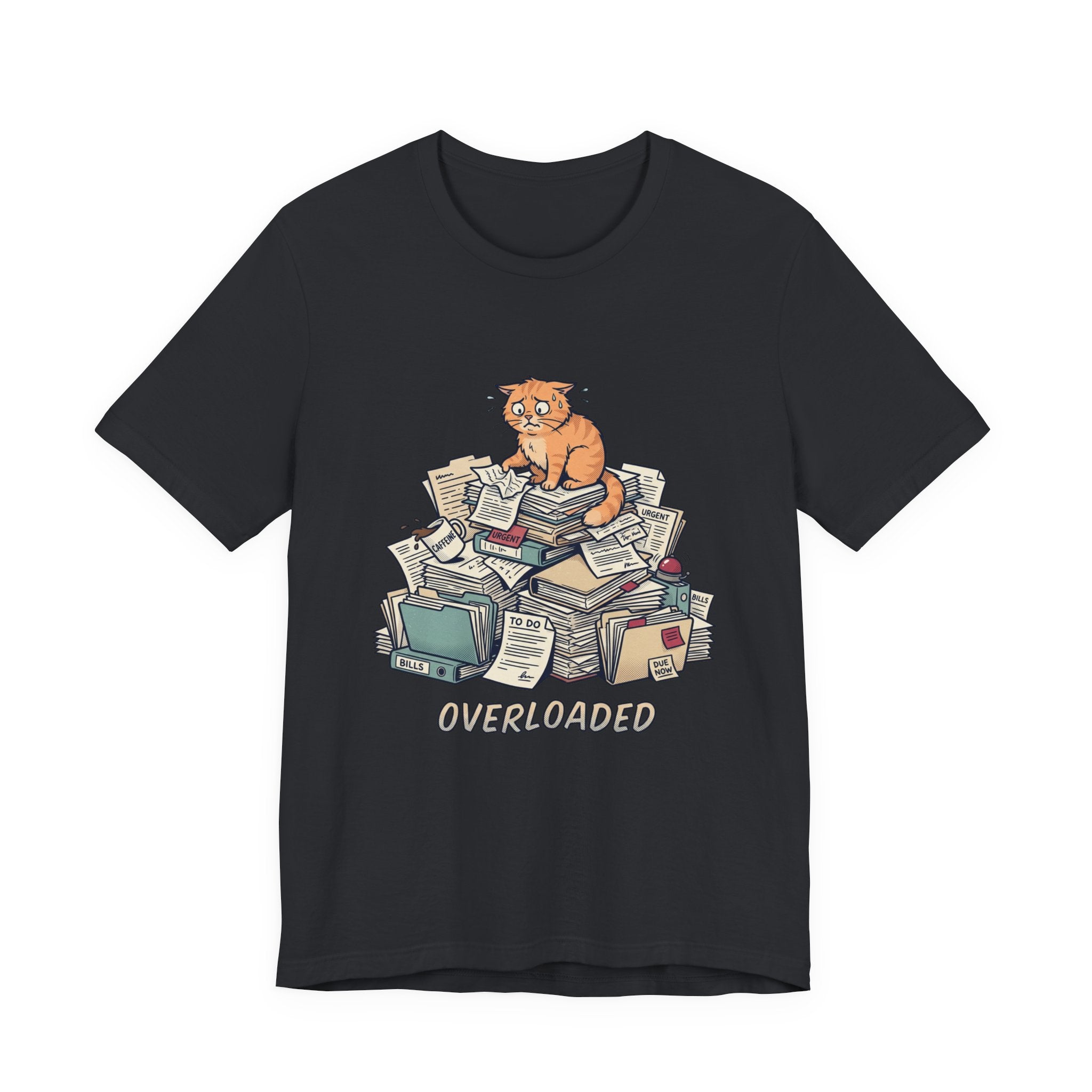 Overloaded Cat/Tee | Funny Cat Graphic T-Shirt