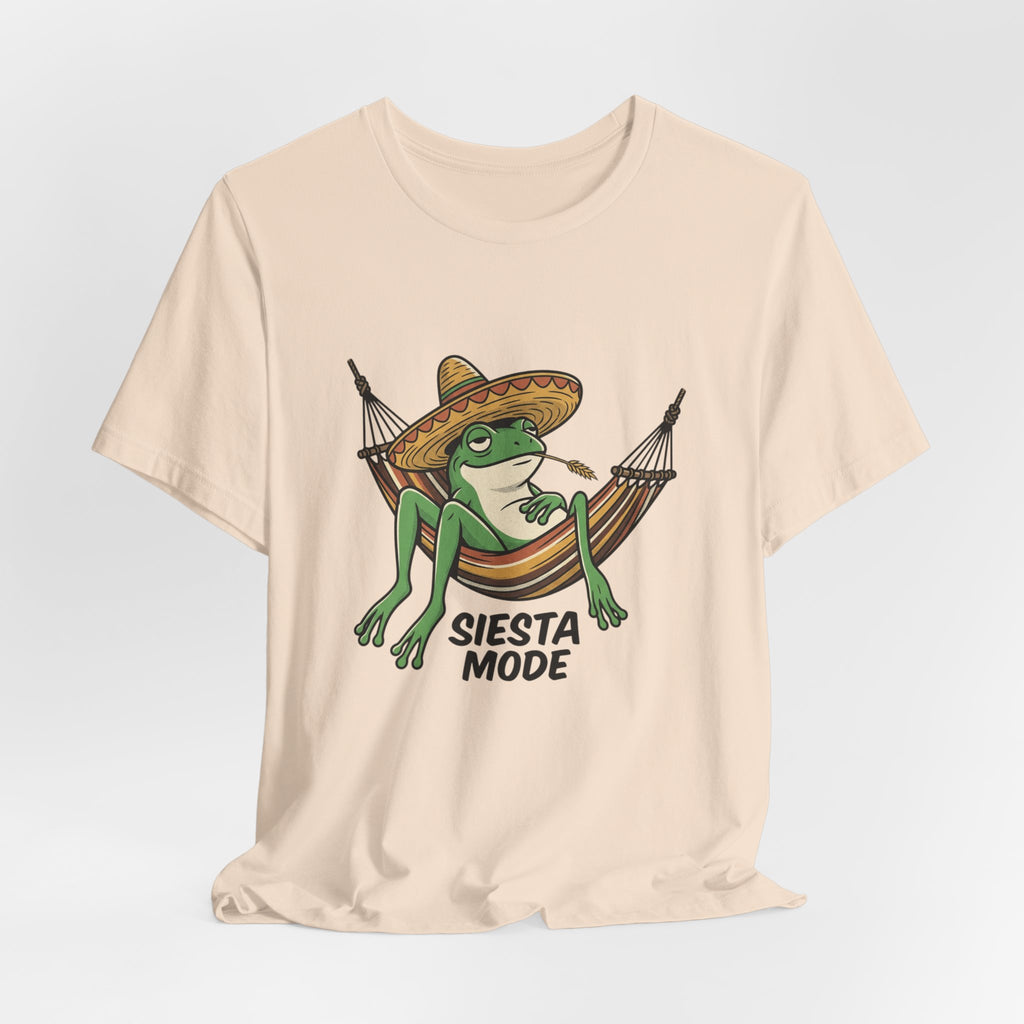 Siesta Mode Frog hammock T-Shirt | Relaxing Sombrero frog tee
