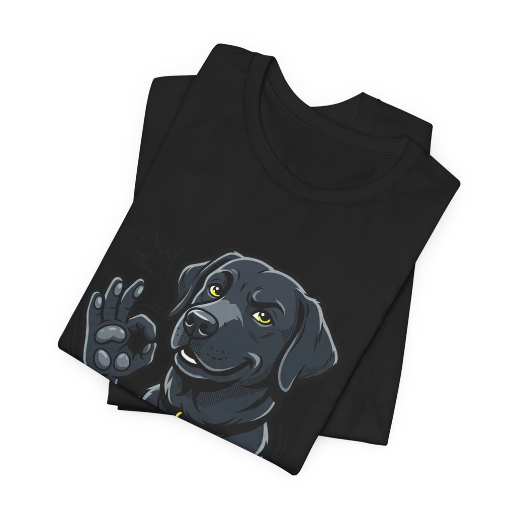 Back N' Black Black Lab Dog Tee | Labrador Illustration, Funny Paw OK Design