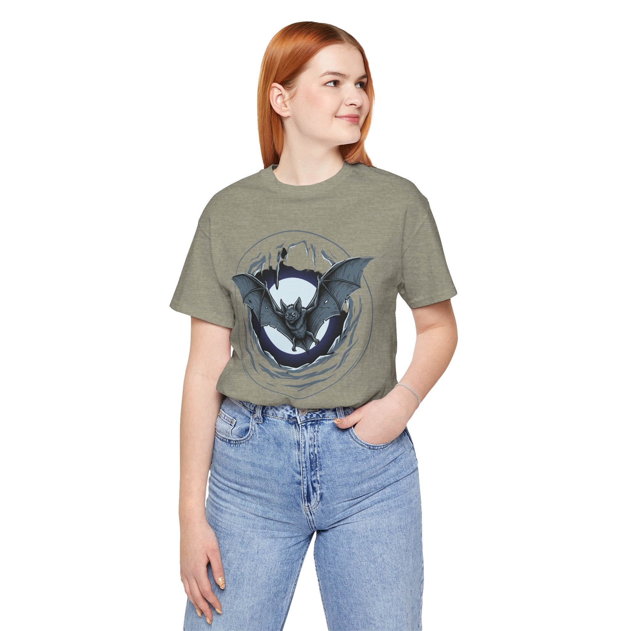 Unisex Jersey Short Sleeve Tee/ bat in a moon shine