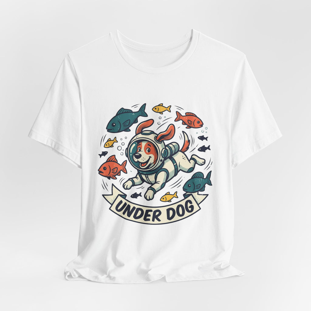 Under Dog scuba diver dog tee, fish, vintage cartoon