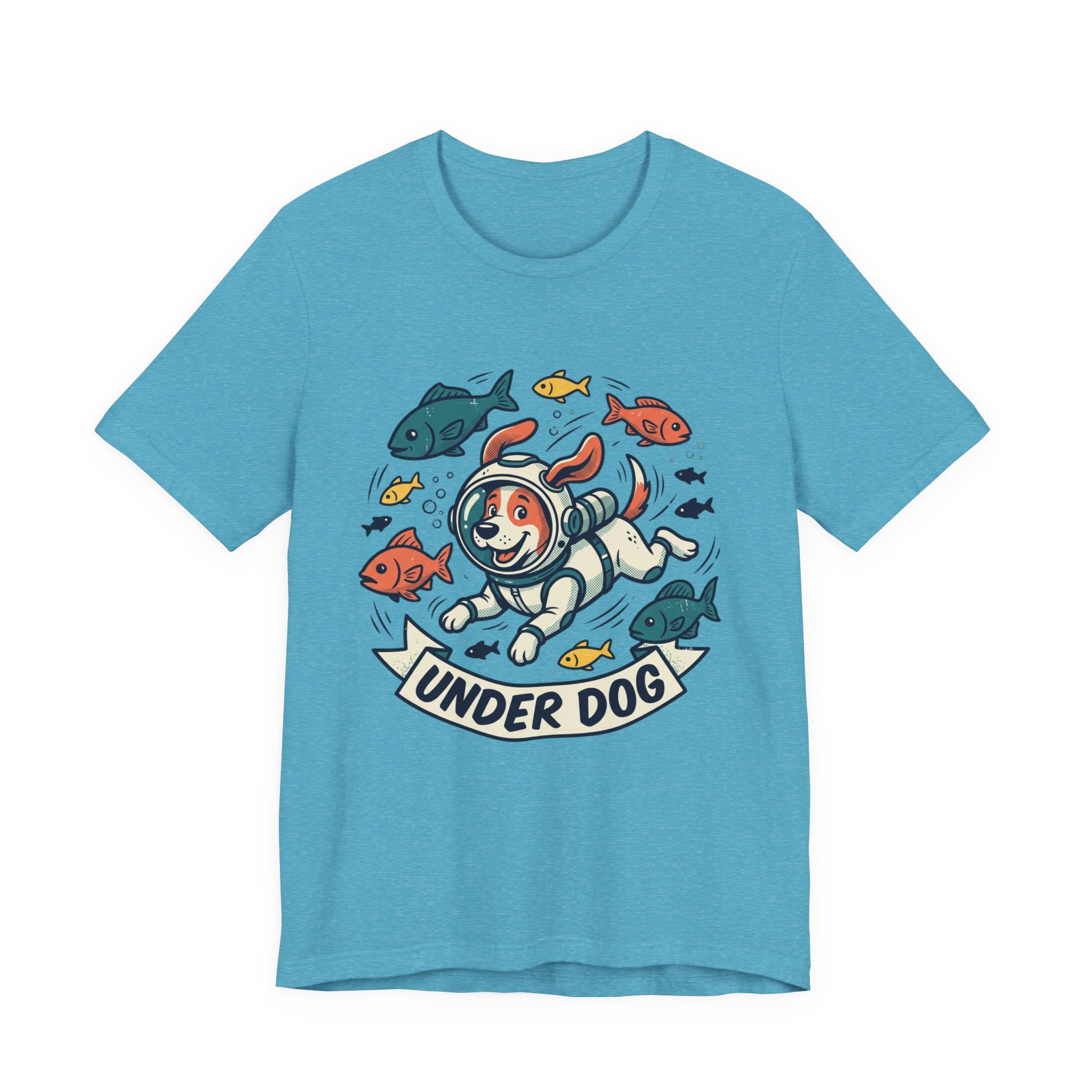 Under Dog scuba diver dog tee, fish, vintage cartoon