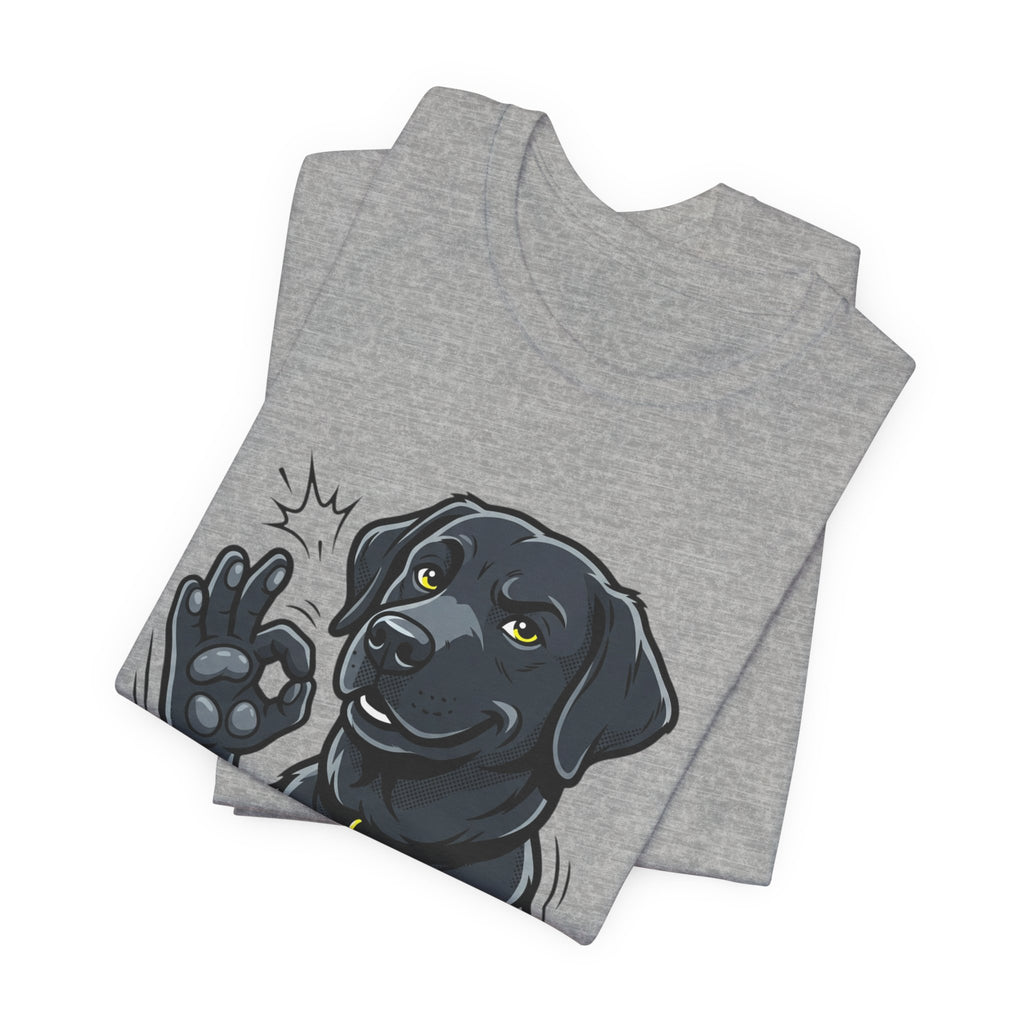 Back N' Black Black Lab Dog Tee | Labrador Illustration, Funny Paw OK Design