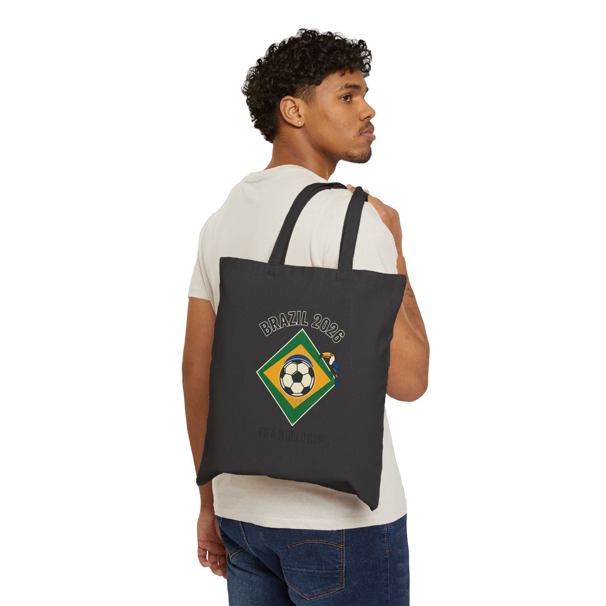 Cotton Canvas Tote Bag/ Brazil/ gool in flag