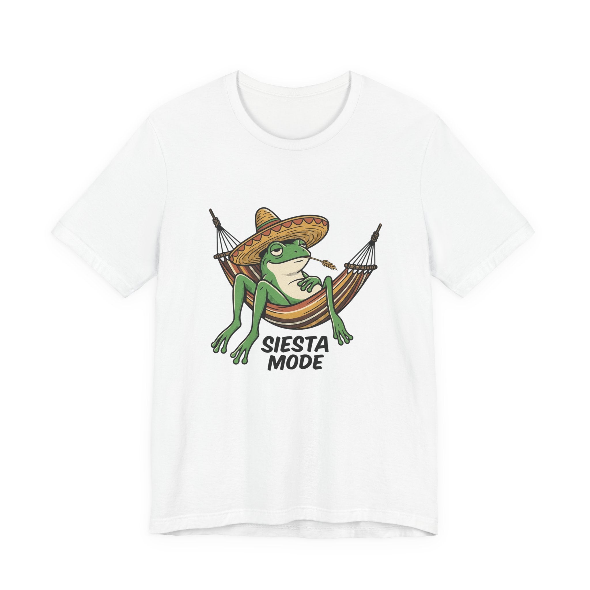 Siesta Mode Frog hammock T-Shirt | Relaxing Sombrero frog tee