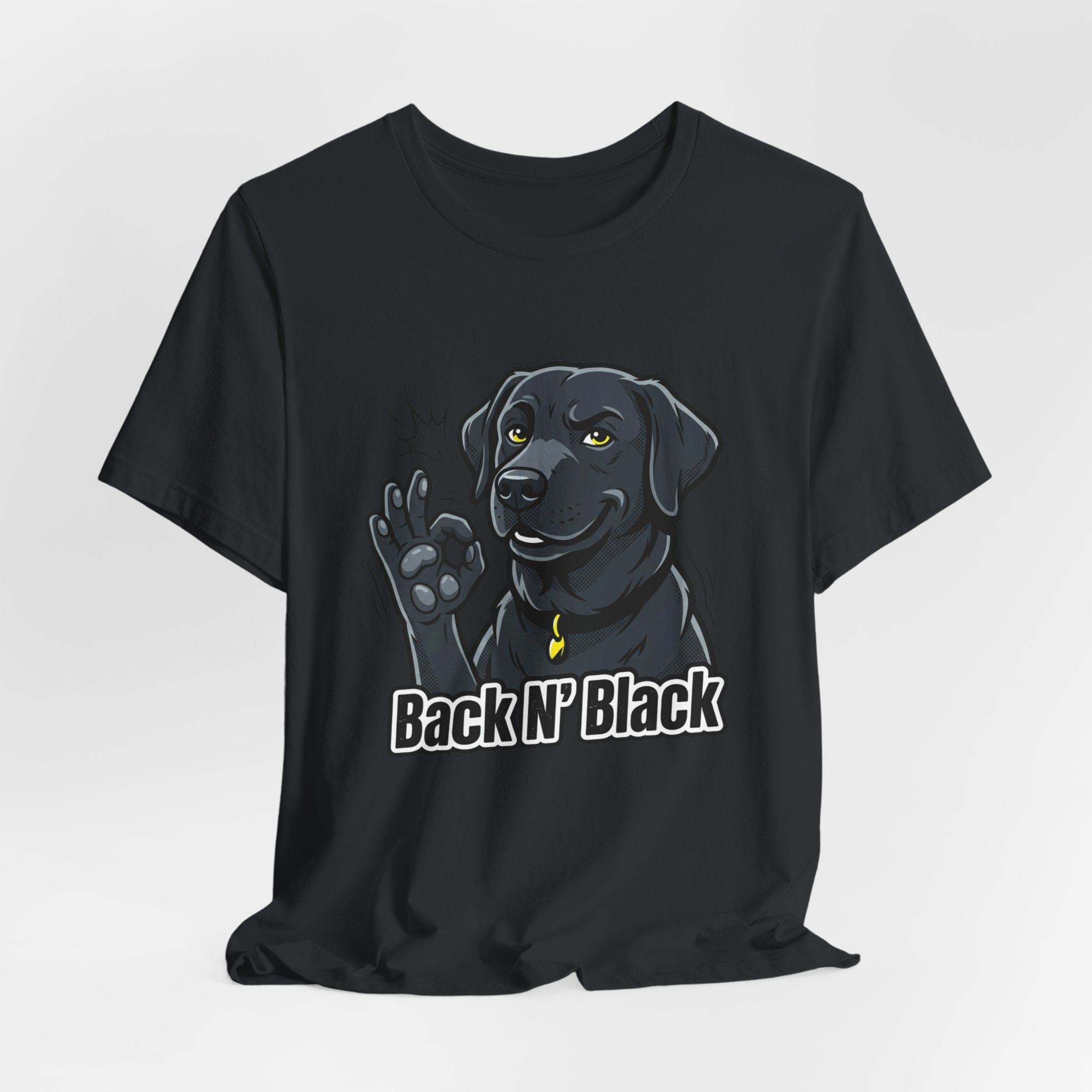 Back N' Black Black Lab Dog Tee | Labrador Illustration, Funny Paw OK Design