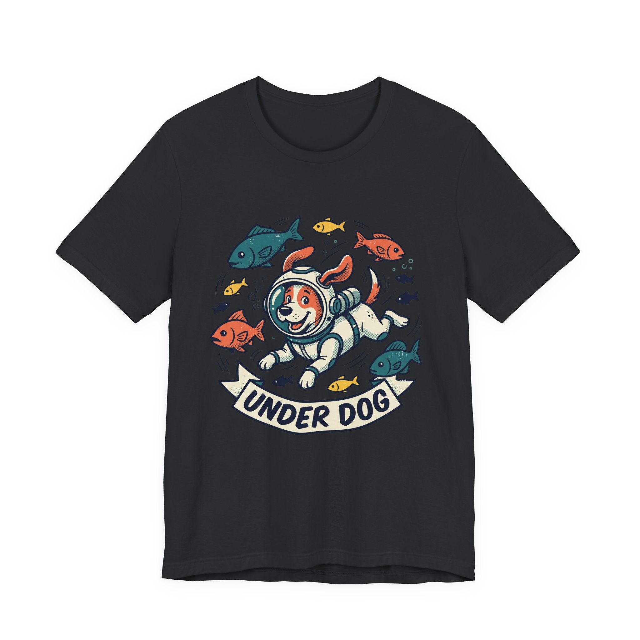 Under Dog scuba diver dog tee, fish, vintage cartoon