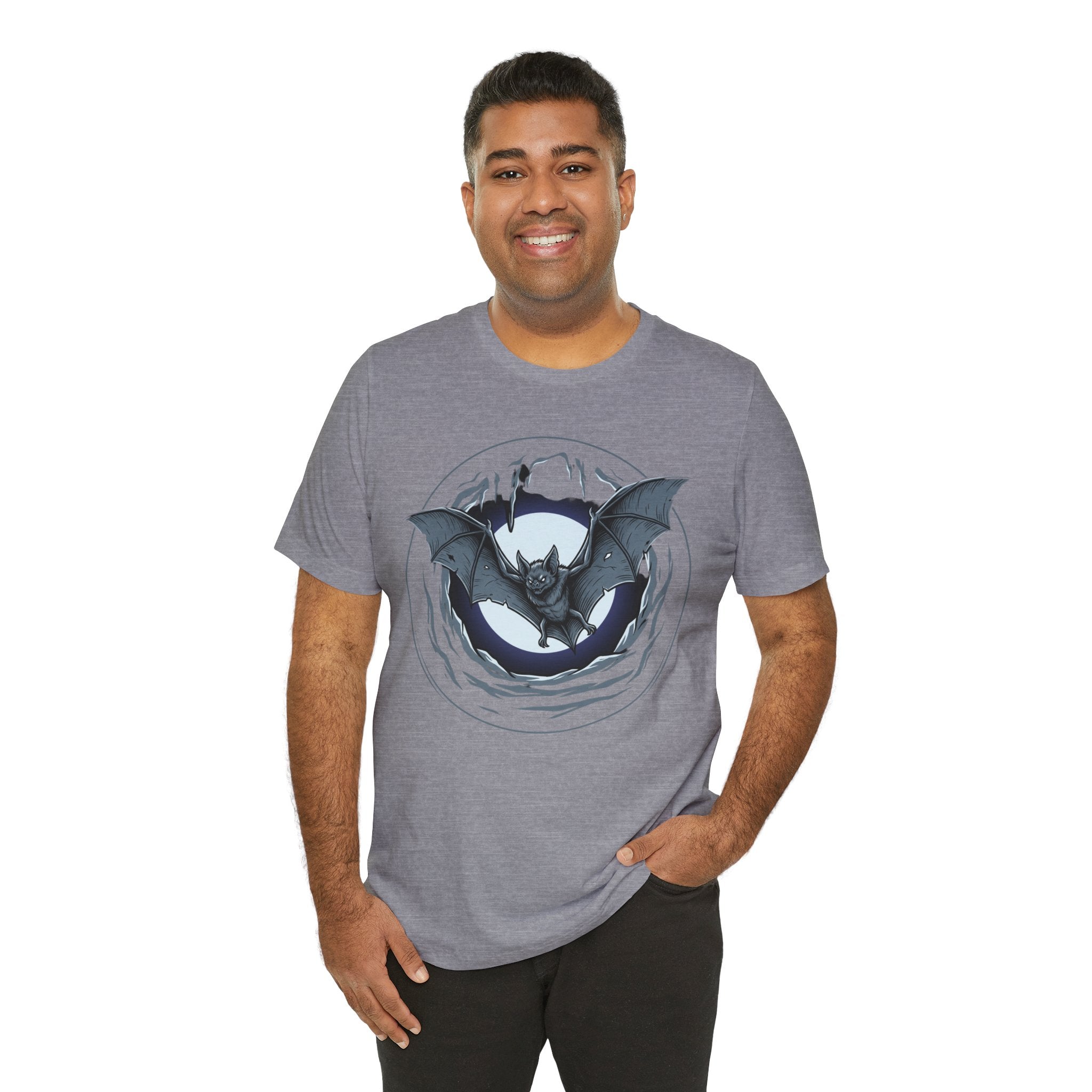 Unisex Jersey Short Sleeve Tee/ bat in a moon shine