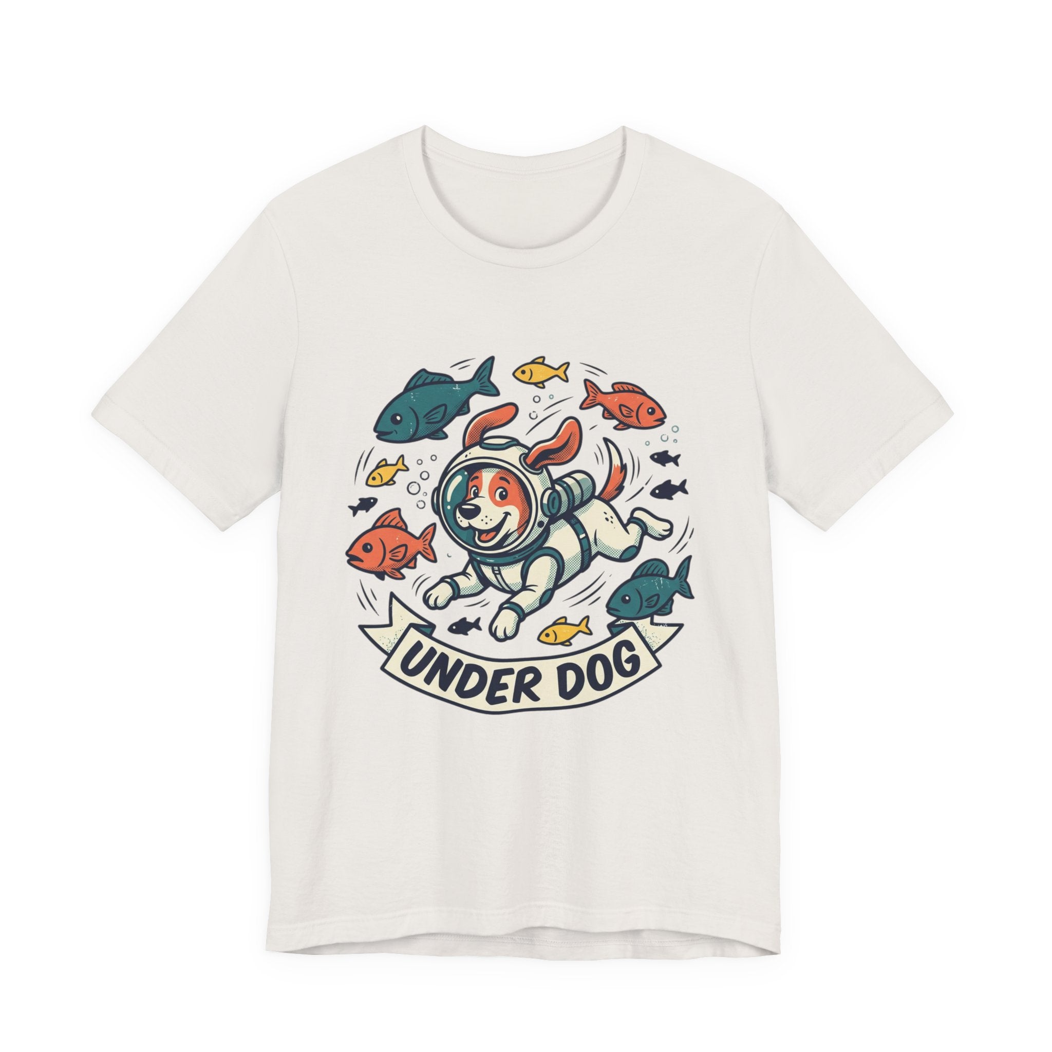 Under Dog scuba diver dog tee, fish, vintage cartoon