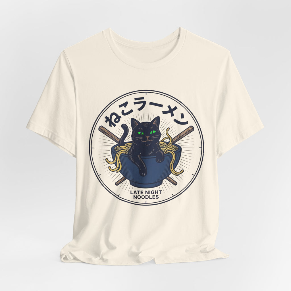 Black Cat Ramen Bowl Tee | Late Night Noodles