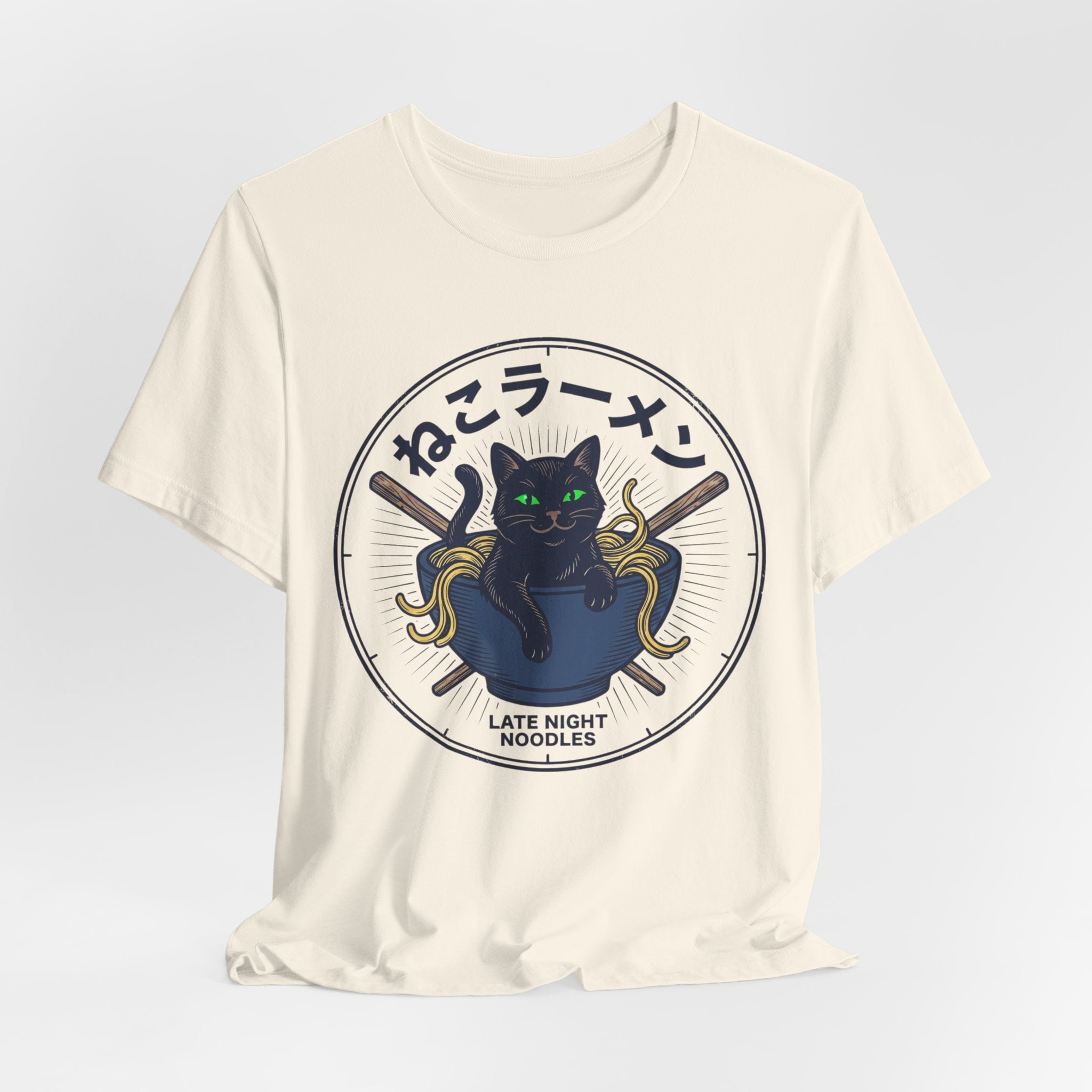 Black Cat Ramen Bowl Tee | Late Night Noodles