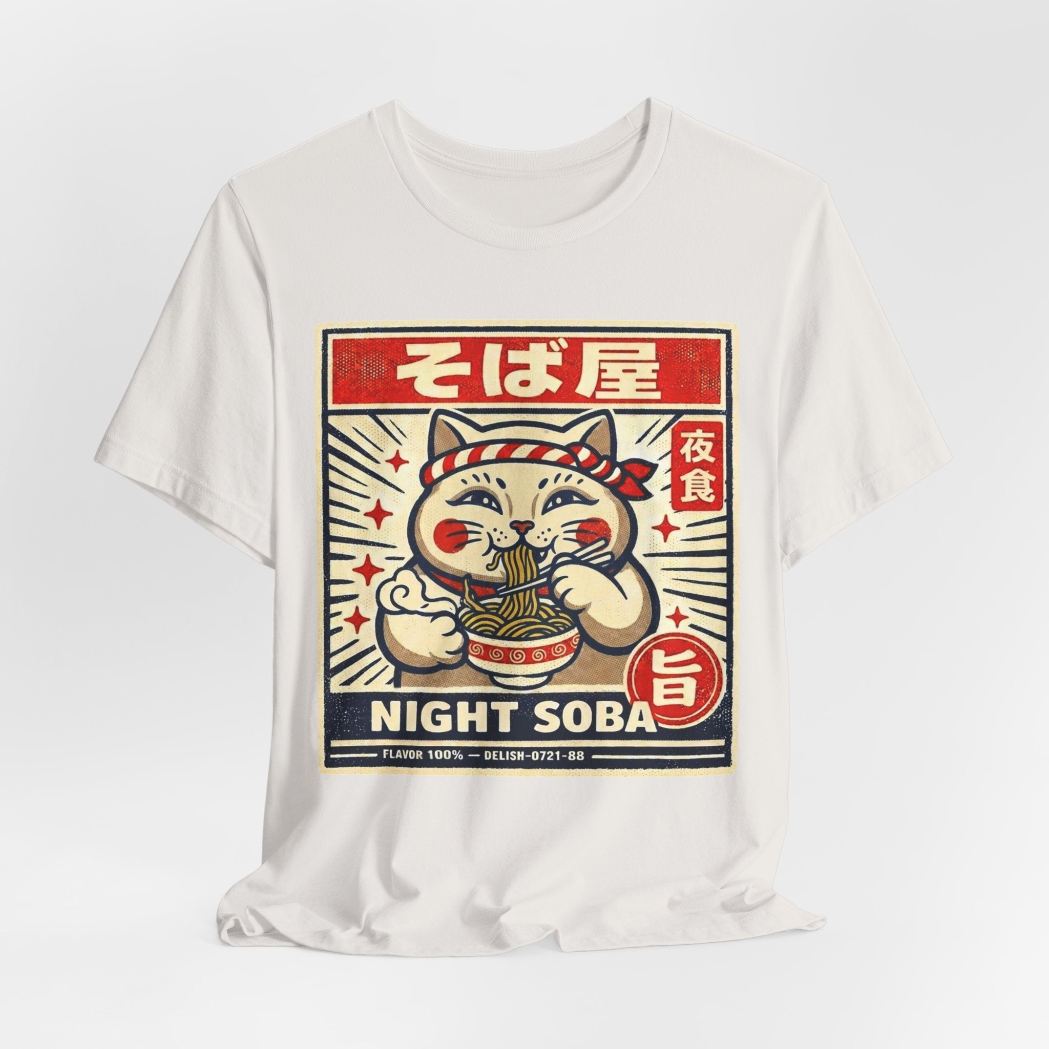 Maneki Neko Night Soba T-Shirt | Ramen Cat Graphic Tee