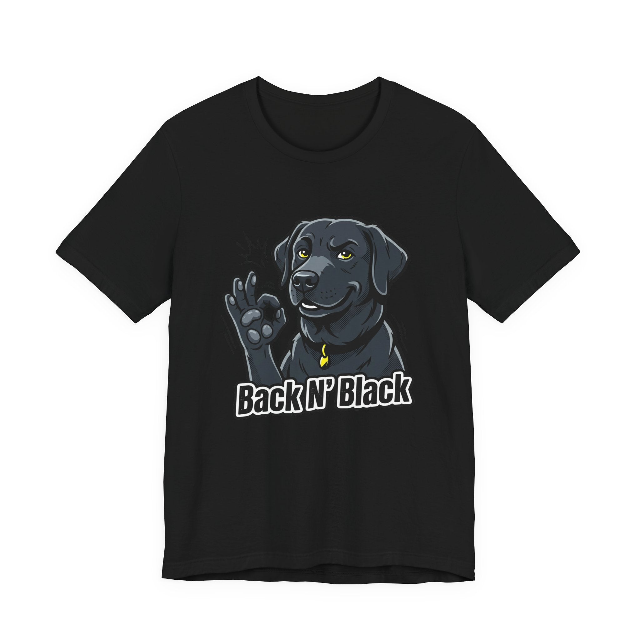 Back N' Black Black Lab Dog Tee | Labrador Illustration, Funny Paw OK Design