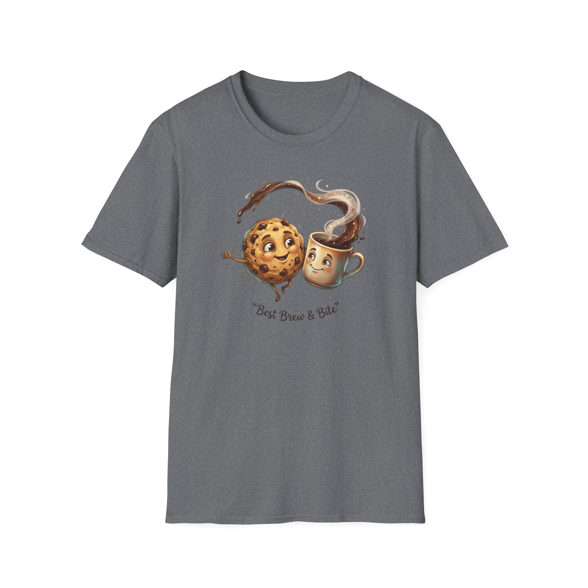 Cookie and Coffee Cartoon T-Shirt | Cute Food Illustration