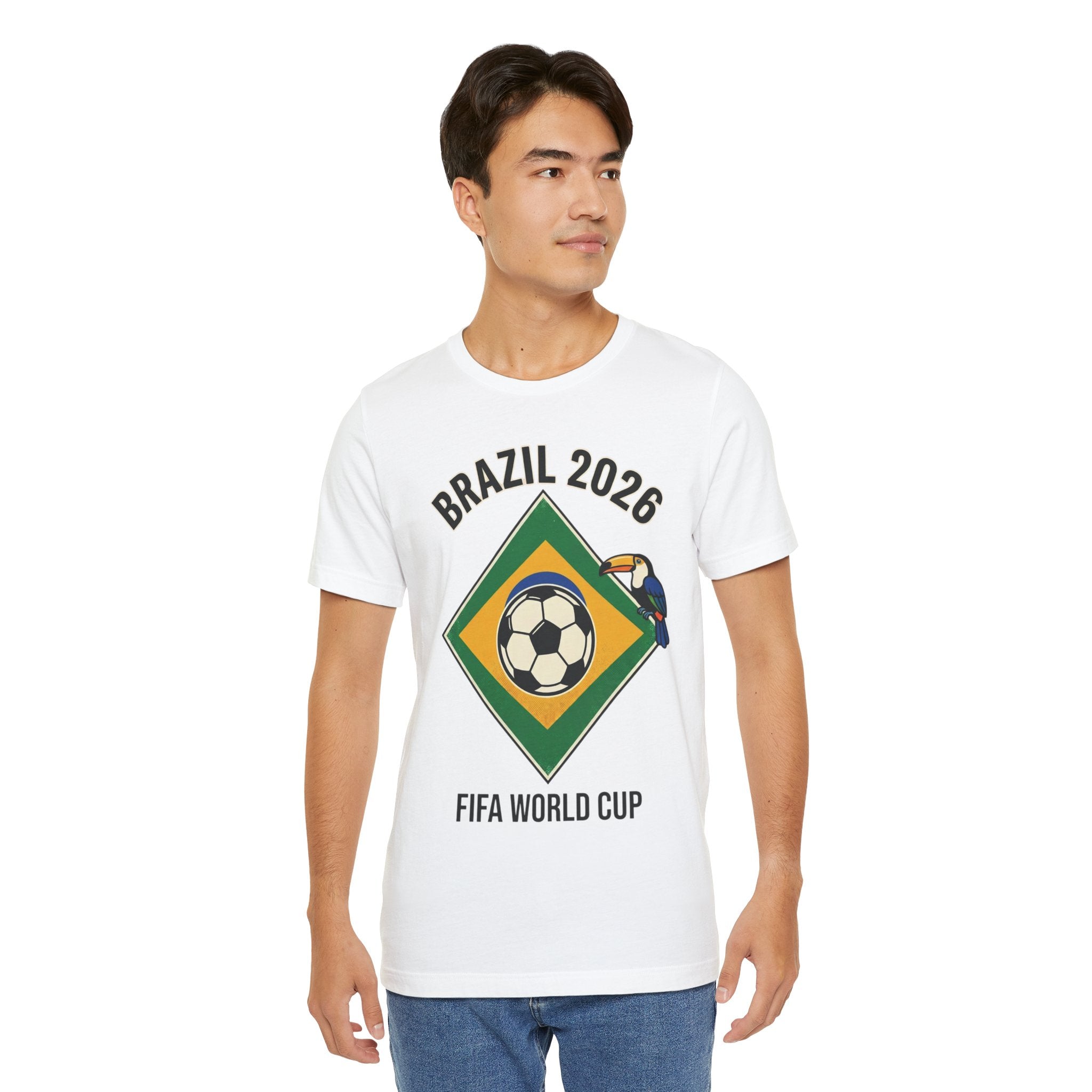 Unisex Jersey Short Sleeve Tee/Brazil Ball in the flag