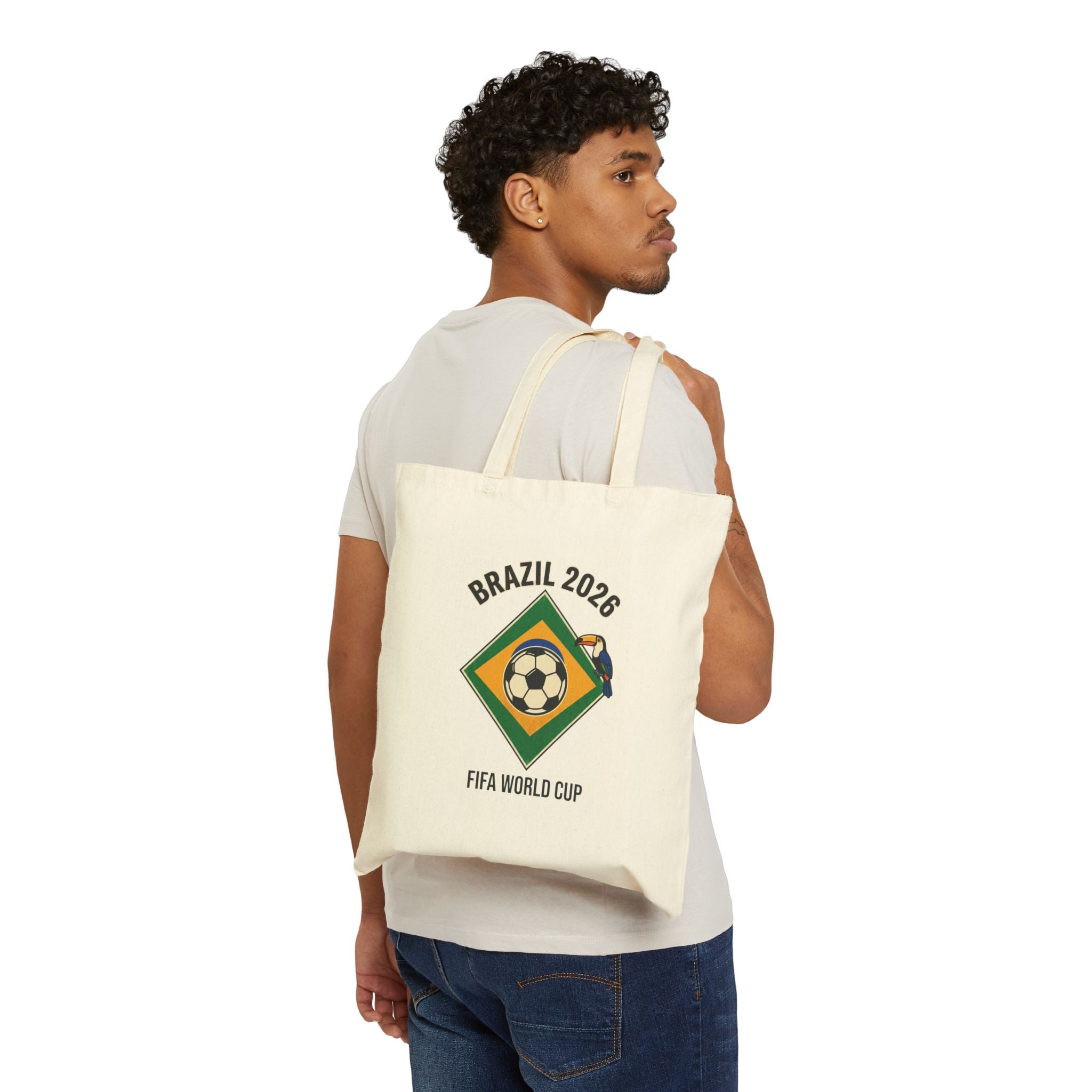 Cotton Canvas Tote Bag/ Brazil/ gool in flag