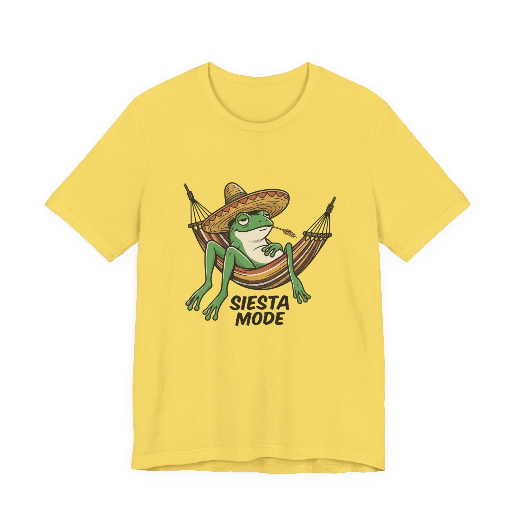 Siesta Mode Frog hammock T-Shirt | Relaxing Sombrero frog tee