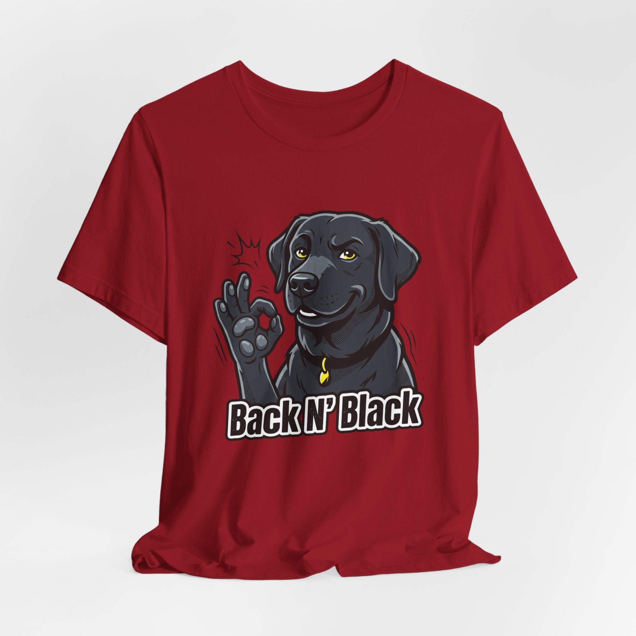 Back N' Black Black Lab Dog Tee | Labrador Illustration, Funny Paw OK Design