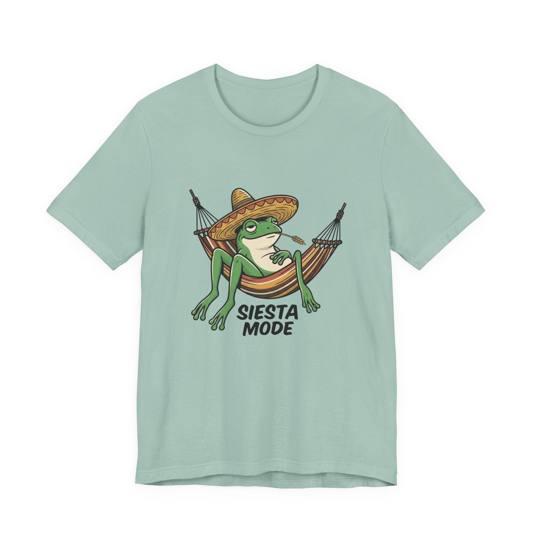Siesta Mode Frog hammock T-Shirt | Relaxing Sombrero frog tee