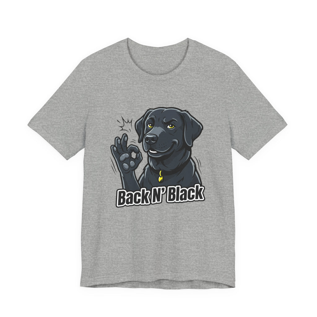 Back N' Black Black Lab Dog Tee | Labrador Illustration, Funny Paw OK Design