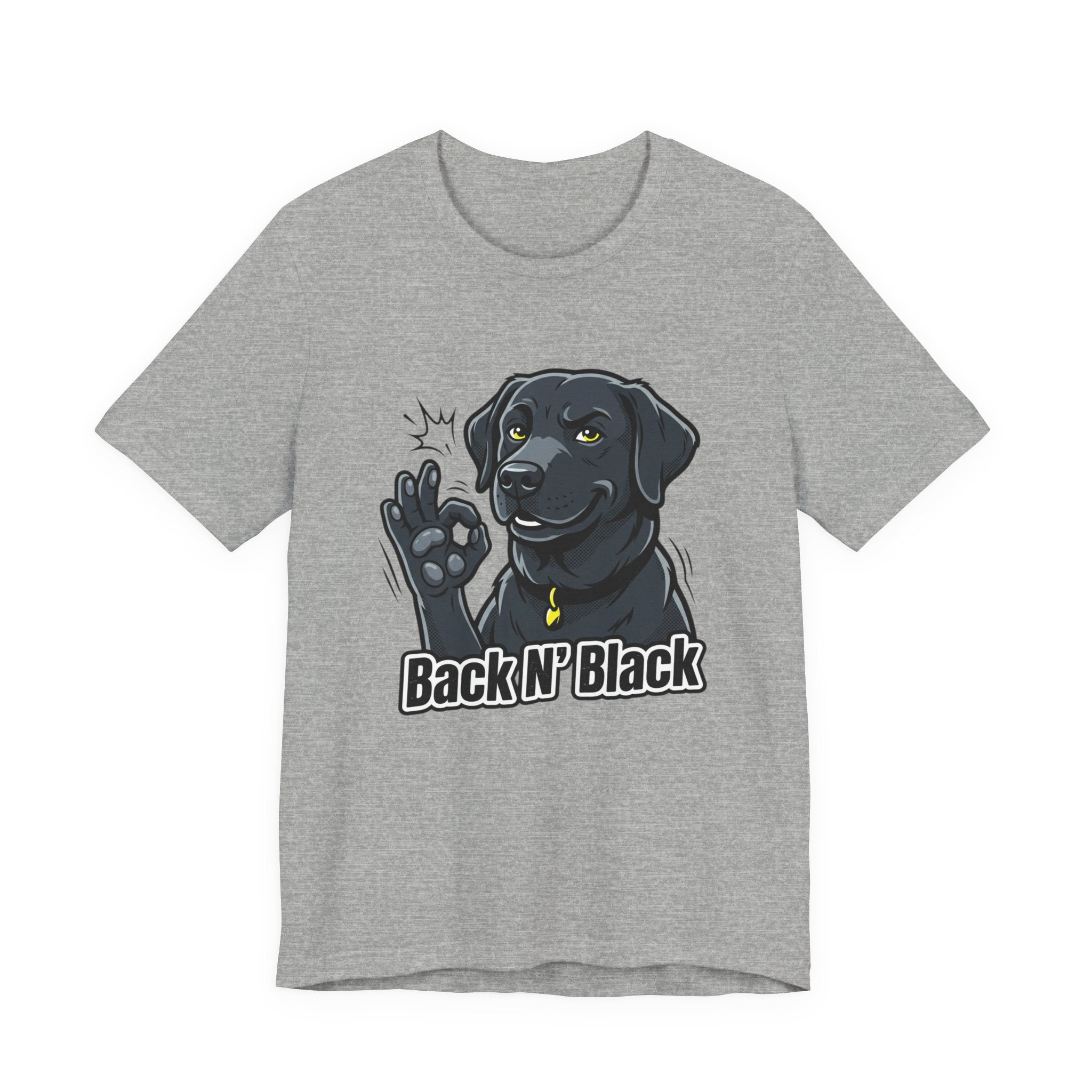 Back N' Black Black Lab Dog Tee | Labrador Illustration, Funny Paw OK Design