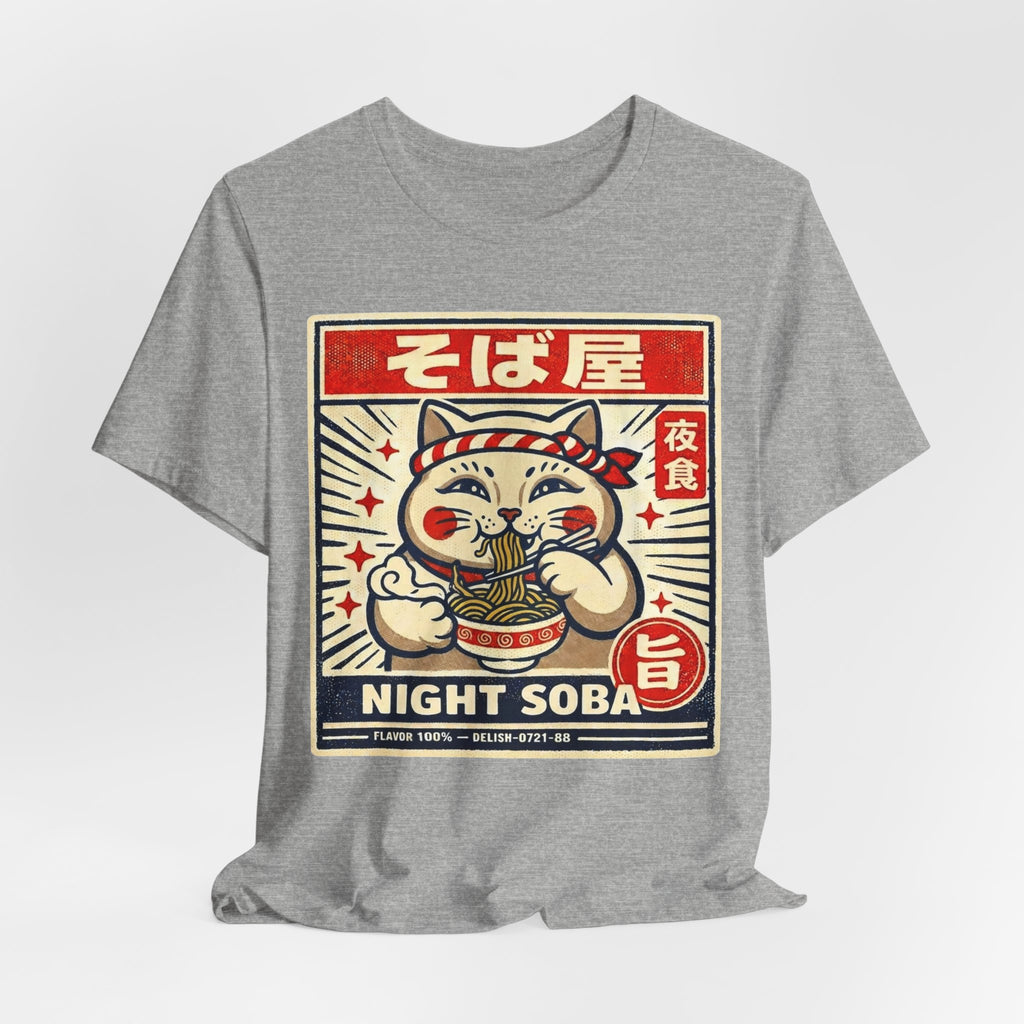 Maneki Neko Night Soba T-Shirt | Ramen Cat Graphic Tee