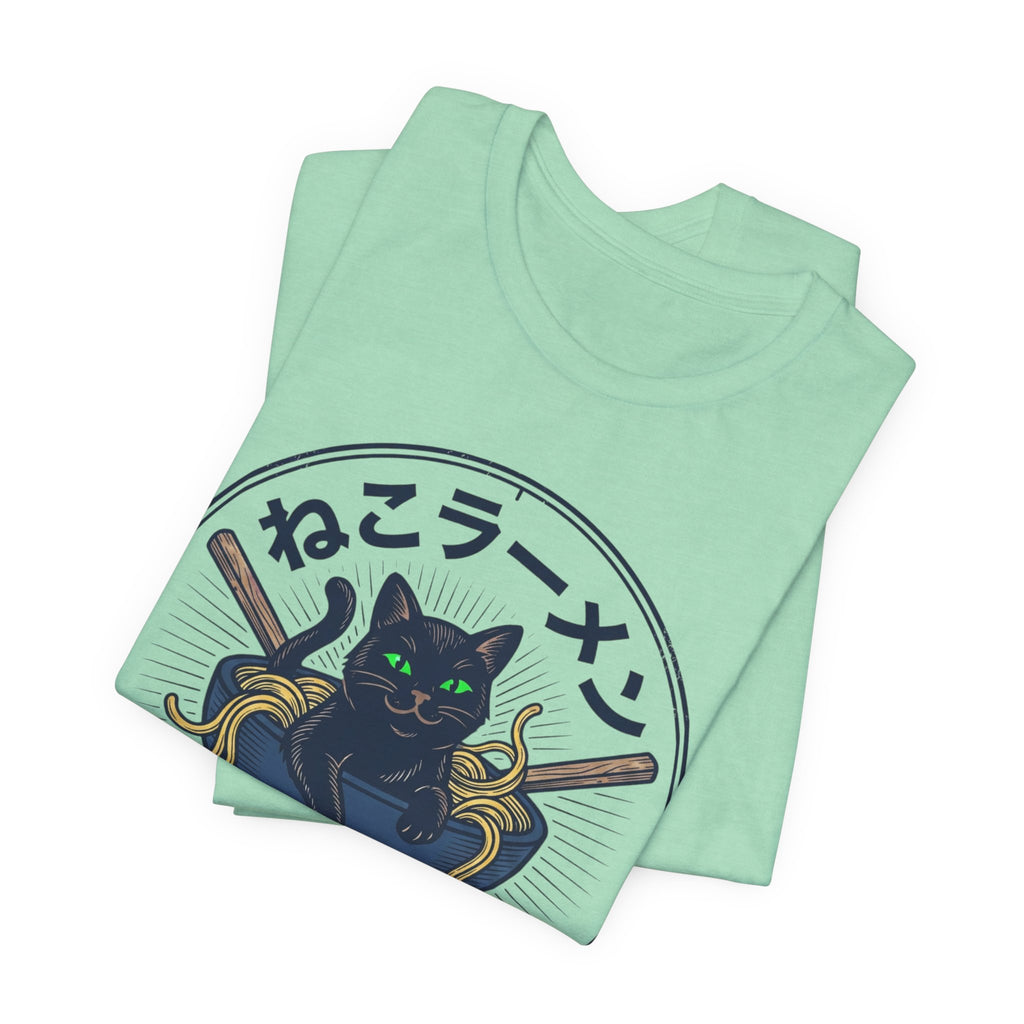 Black Cat Ramen Bowl Tee | Late Night Noodles