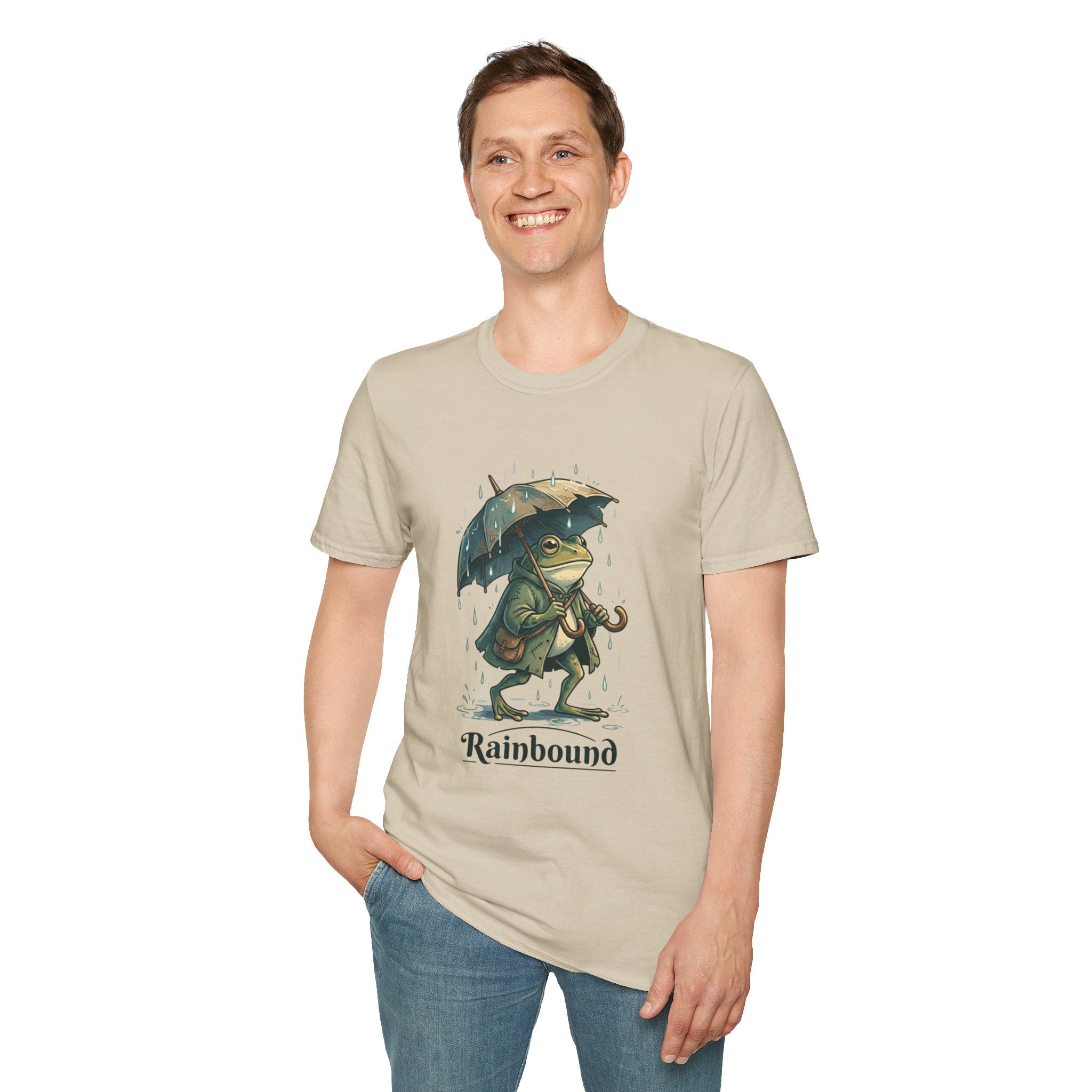 Rainbound Frog with Umbrella T-Shirt